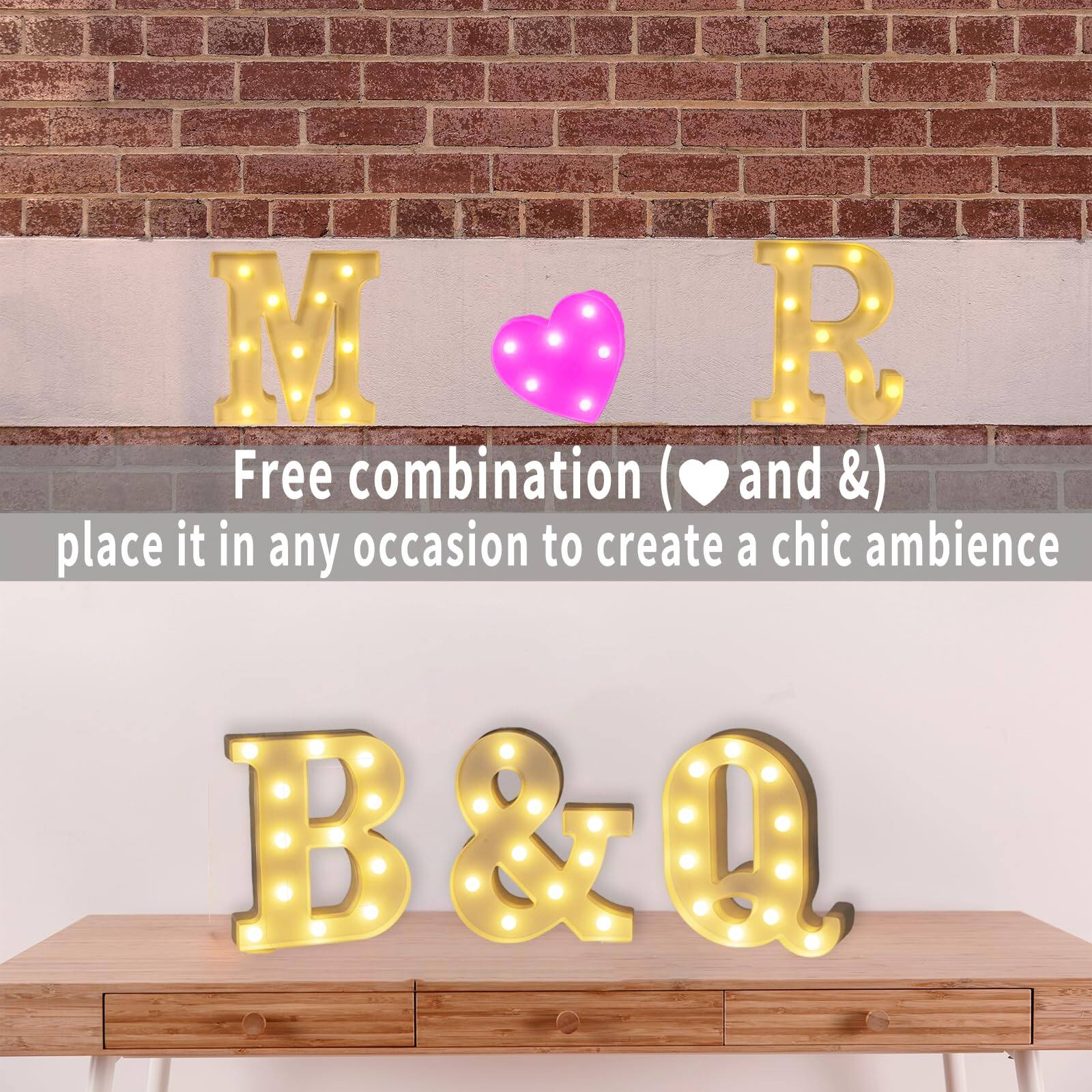 M R  
Free combination (❤️ and &)  
place it in any occasion to create a chic ambience  
B & Q