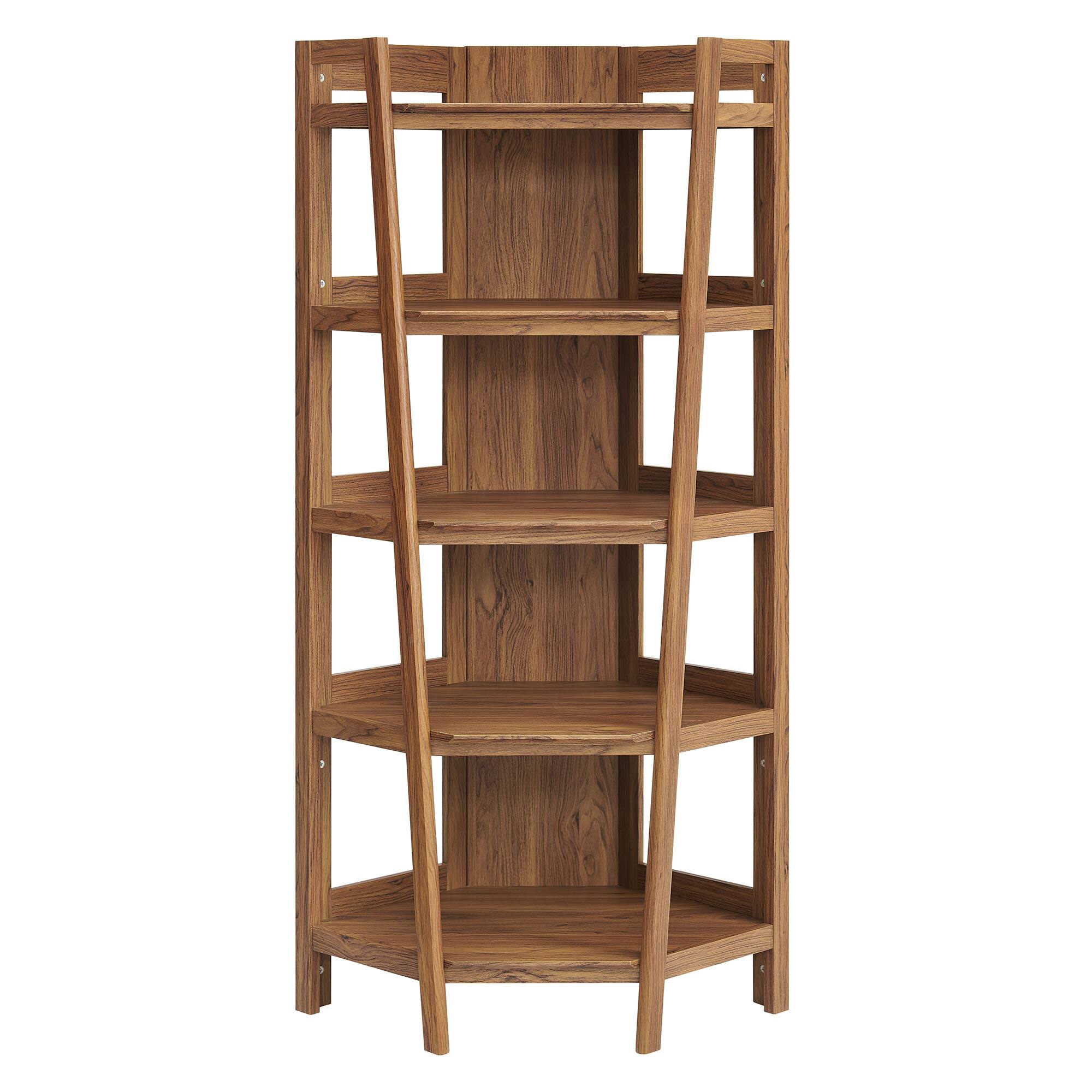Alt View 2. Modway - Bixby 71 Inch Corner Bookshelf by Modway - Walnut.