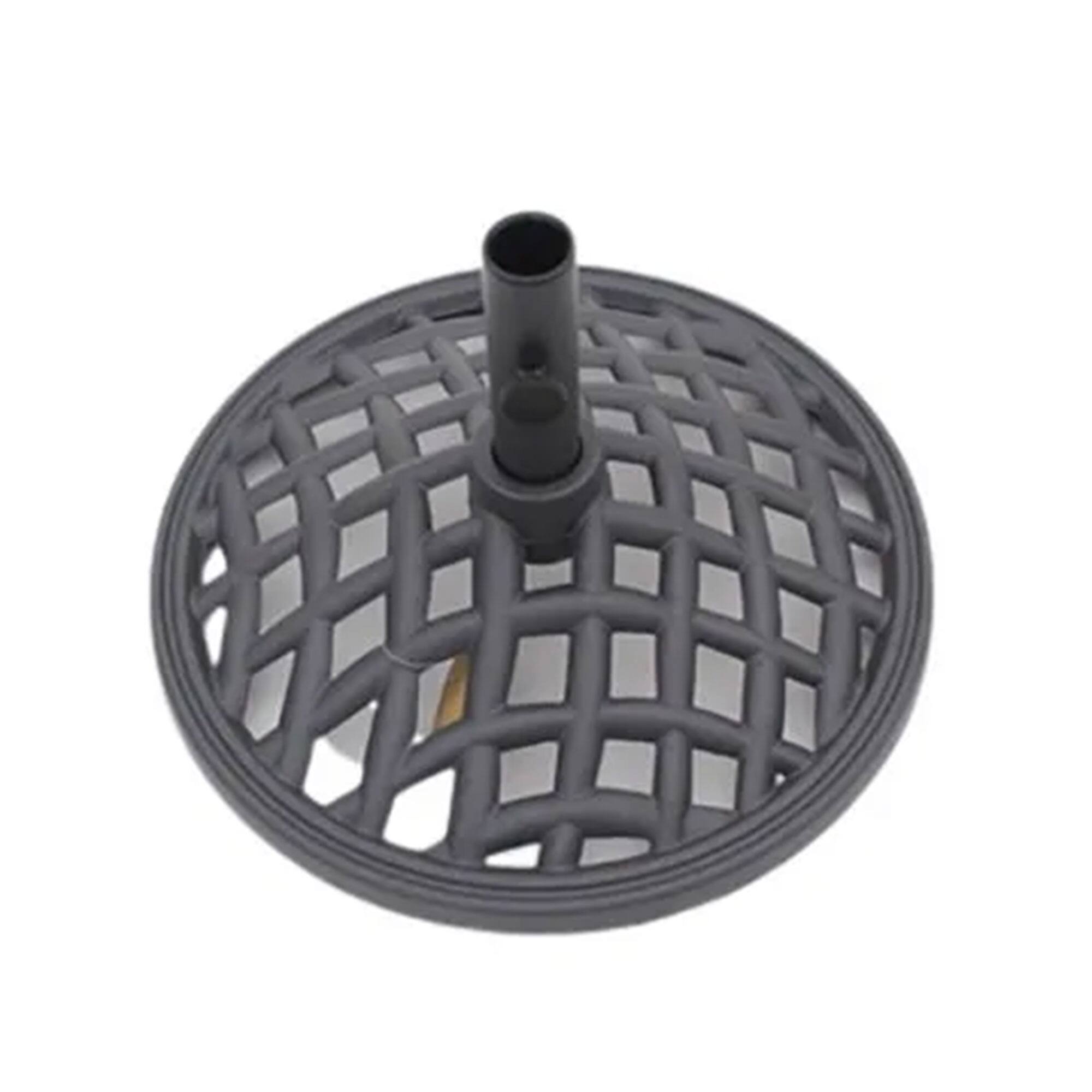Four Seasons Courtyard - Palermo 19” Round Cast Iron Umbrella Holder Base, Gray - Dark Gray
