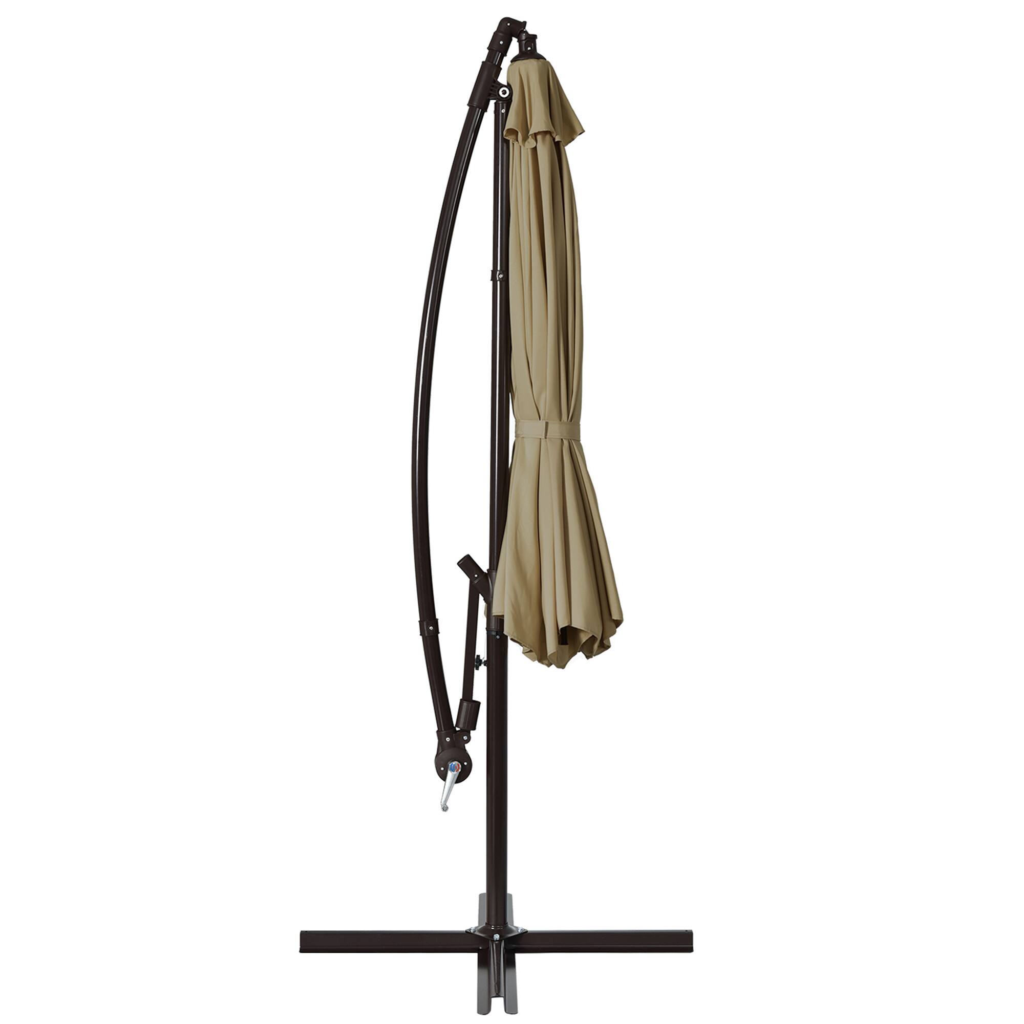 Alt View 5. Gymax - Gymax 10 ft Patio Cantilever Offset Umbrella Yard Garden Outdoor w/ 8 Ribs Tan - Tan.