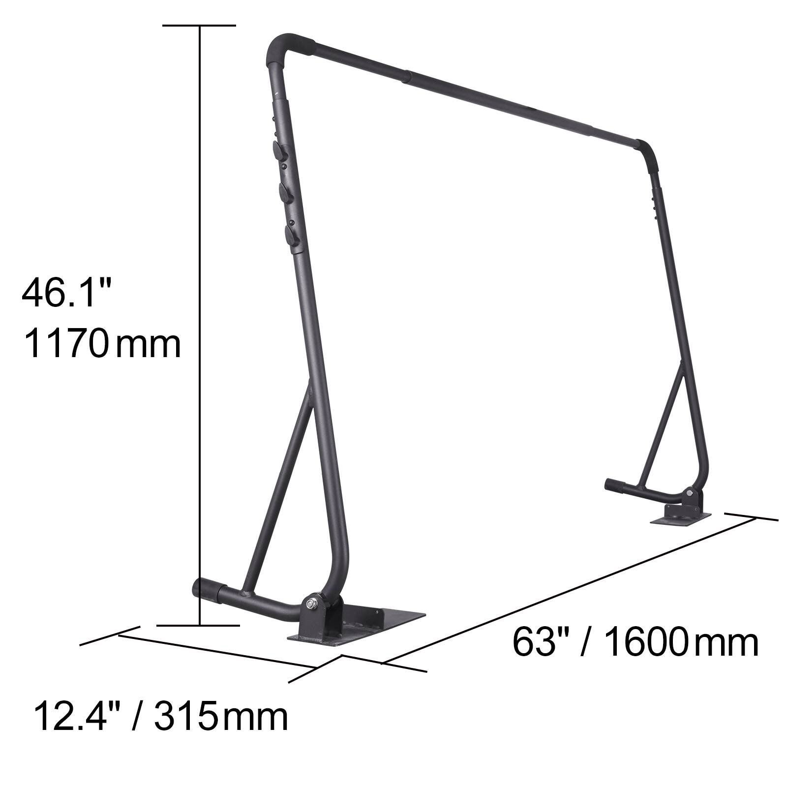 46.1" / 1170mm  
63" / 1600mm  
12.4" / 315mm