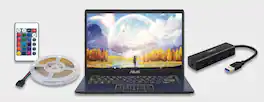 HP - ASUS Vivobook E410KA14" Laptop w/4-Port Gaming Hub, 16ft LED Strip Lights Bundle