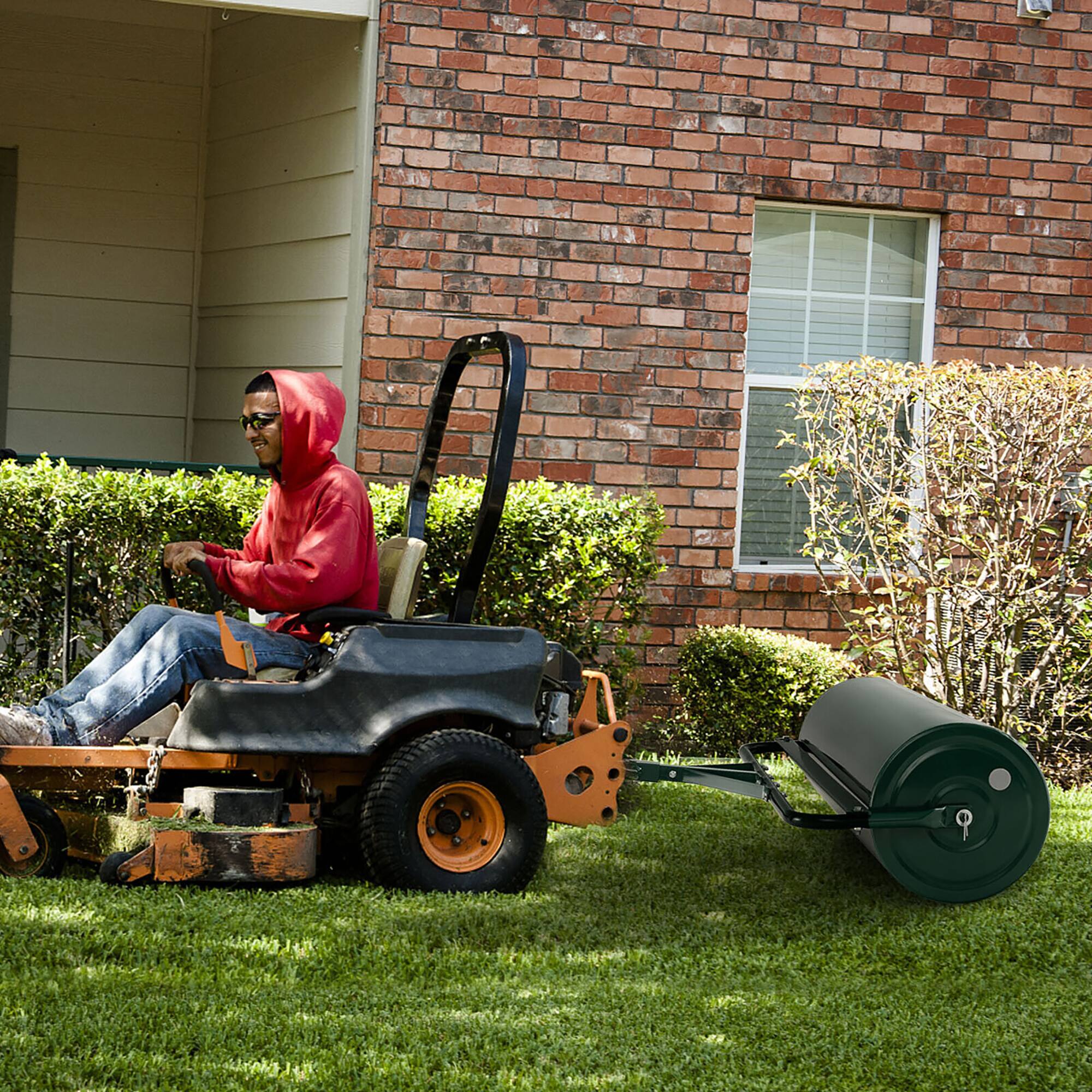 Alt View 3. Gymax - Gymax Lawn Roller Push/Tow Behind a Tractor Sod Drum Roller for Garden Yard Park Farm Green.