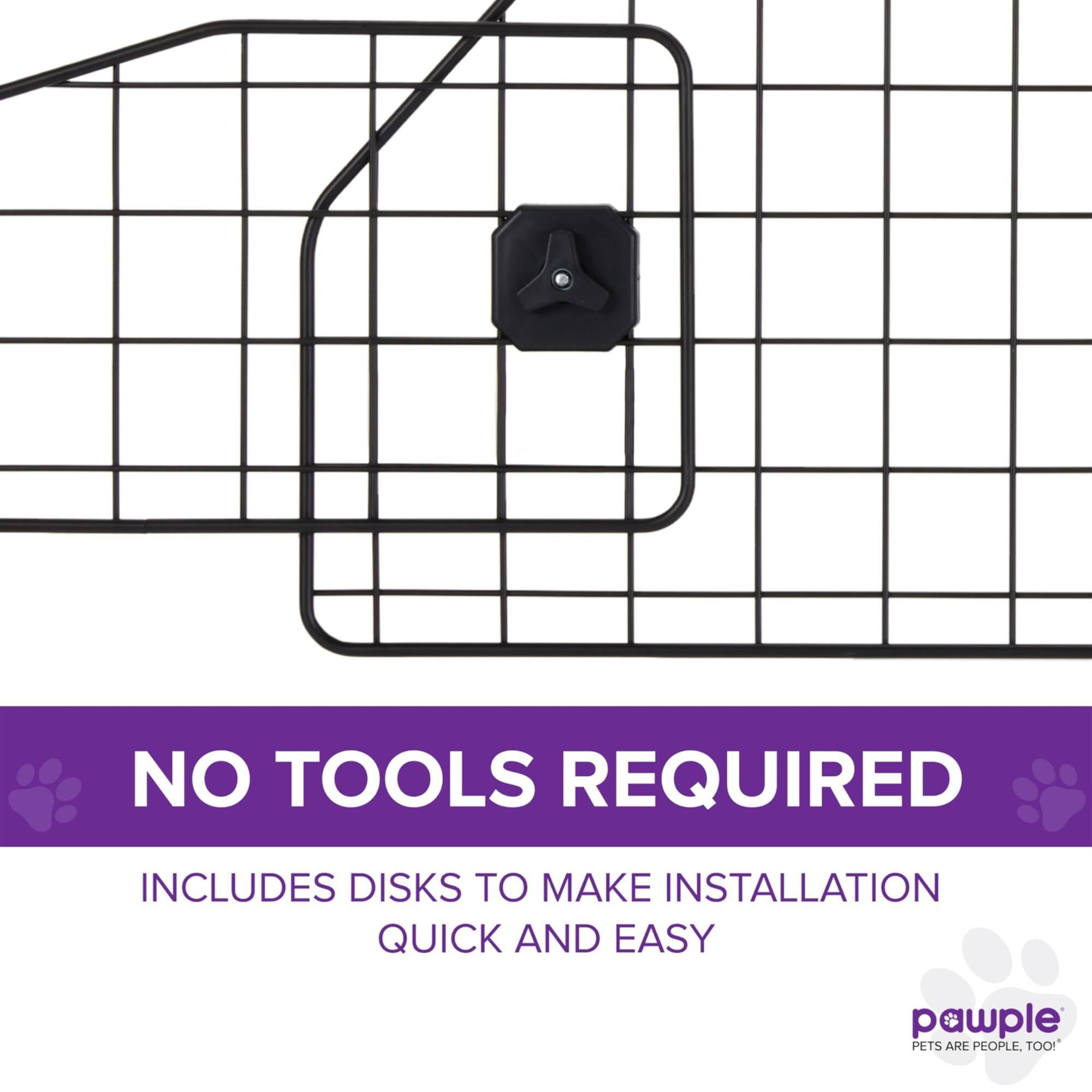 NO TOOLS REQUIRED INCLUDES DISKS TO MAKE INSTALLATION QUICK AND EASY pawple PETS ARE PEOPLE TOO!
