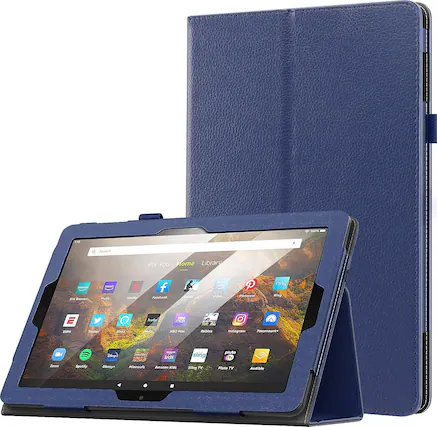Front. SaharaCase - Bi-Fold Folio Case for Amazon Fire HD 10 (2023) - Navy Blue.