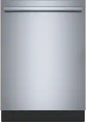 Bosch - 300 Series 24" Top Control Smart Built-In Tub Dishwasher with 3rd Rack, 46 dBA - Stainless Steel - Front_Zoom