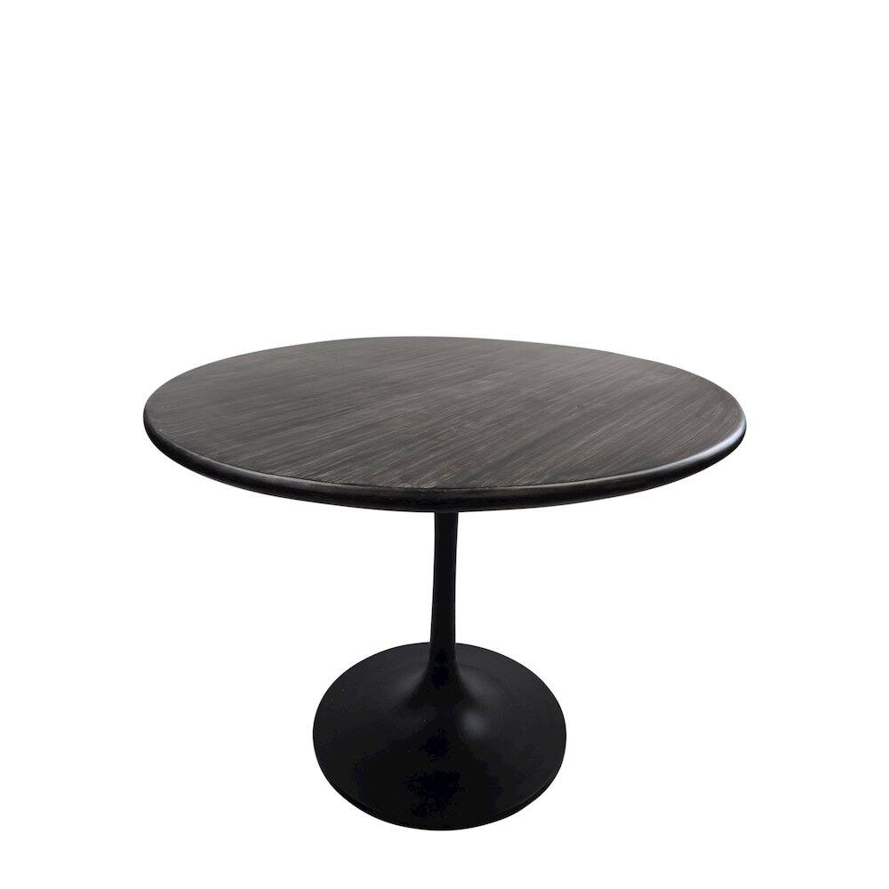 Alt View 2. Carolina Chair & Table - Alden Wood Top 36" Round Dining Table - Warm Black Top - Black Base - Black.