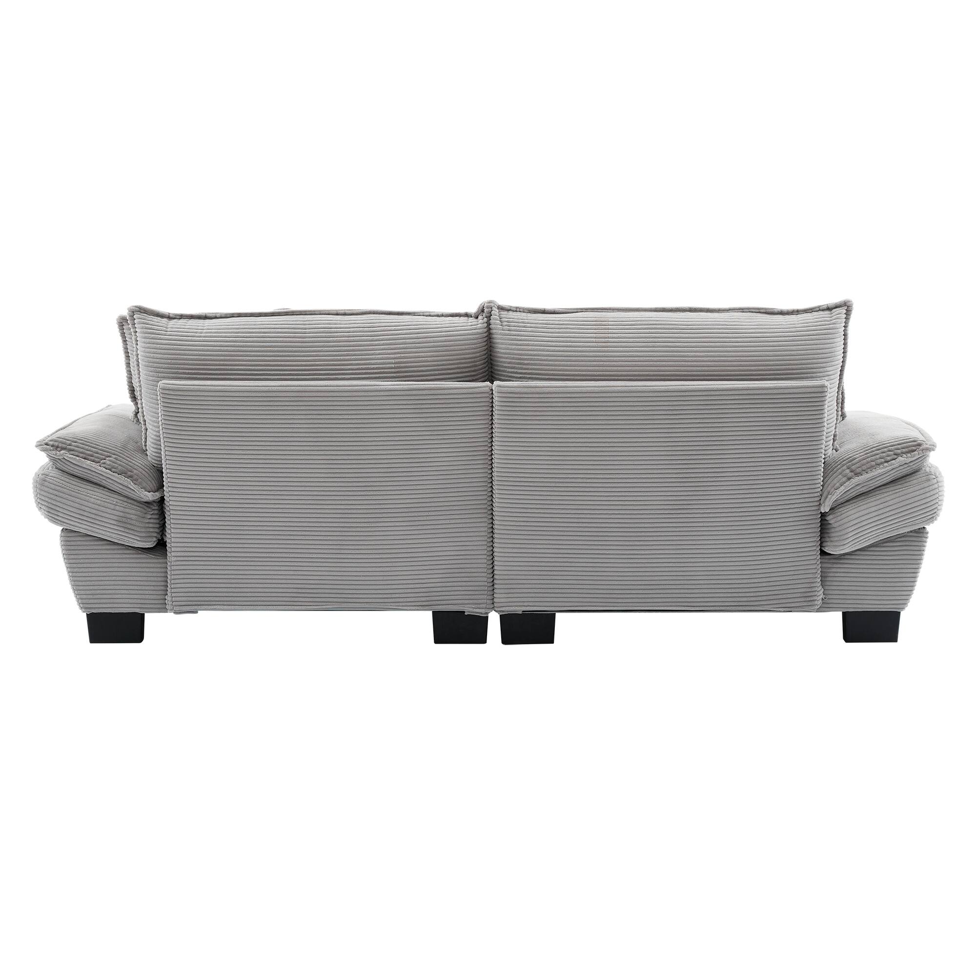 Alt View 1. Tiramisubest - Corduroy Couch Loveseat Sofa with Pillows,Comfy Upholstered Deep Seat Sofa for Bedroom,Living Room,Office-Light Grey - LIGHT GREY.