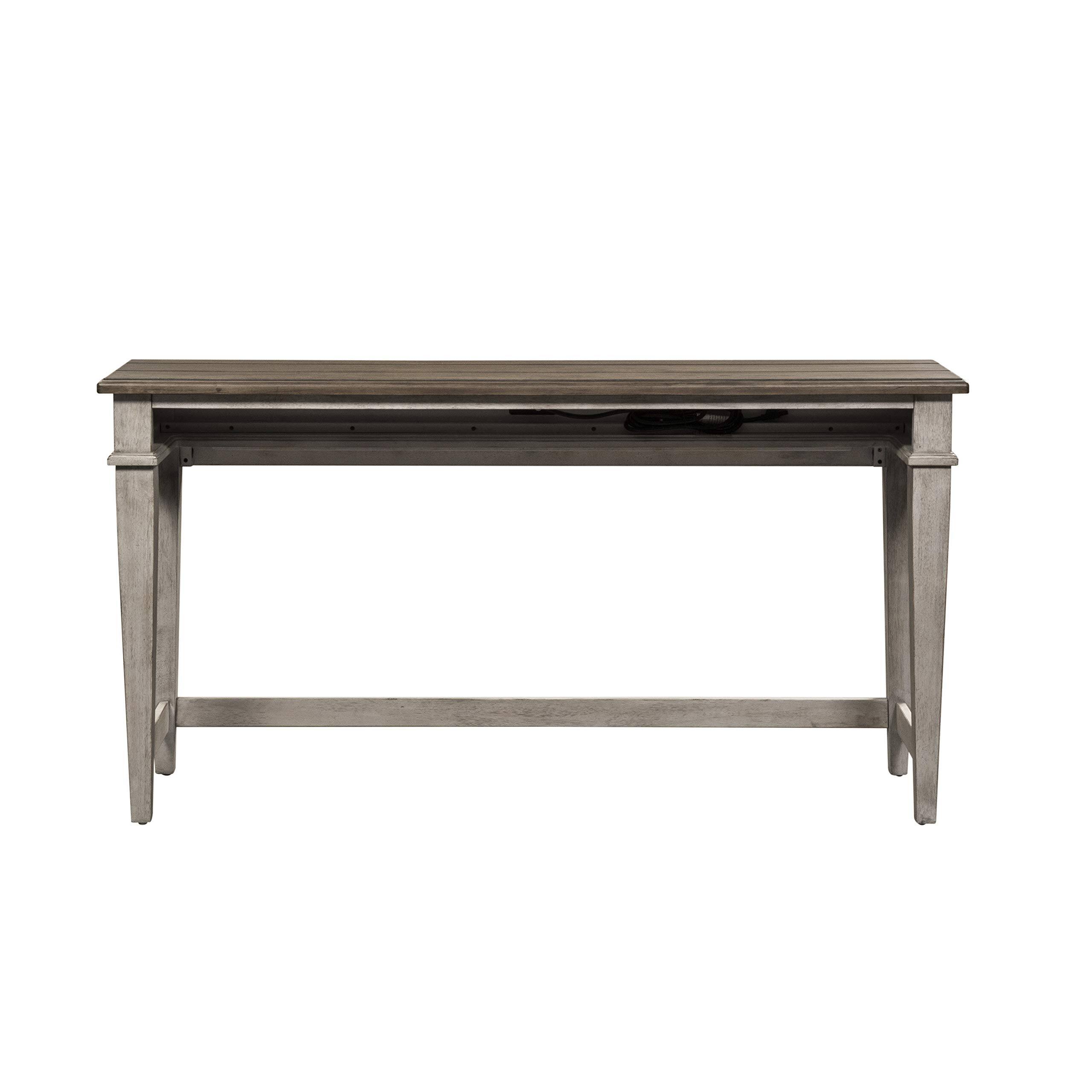 Back. Liberty Furniture Industries - Heartland Console Bar Table in Antique White w/ Tobacco Top - White.