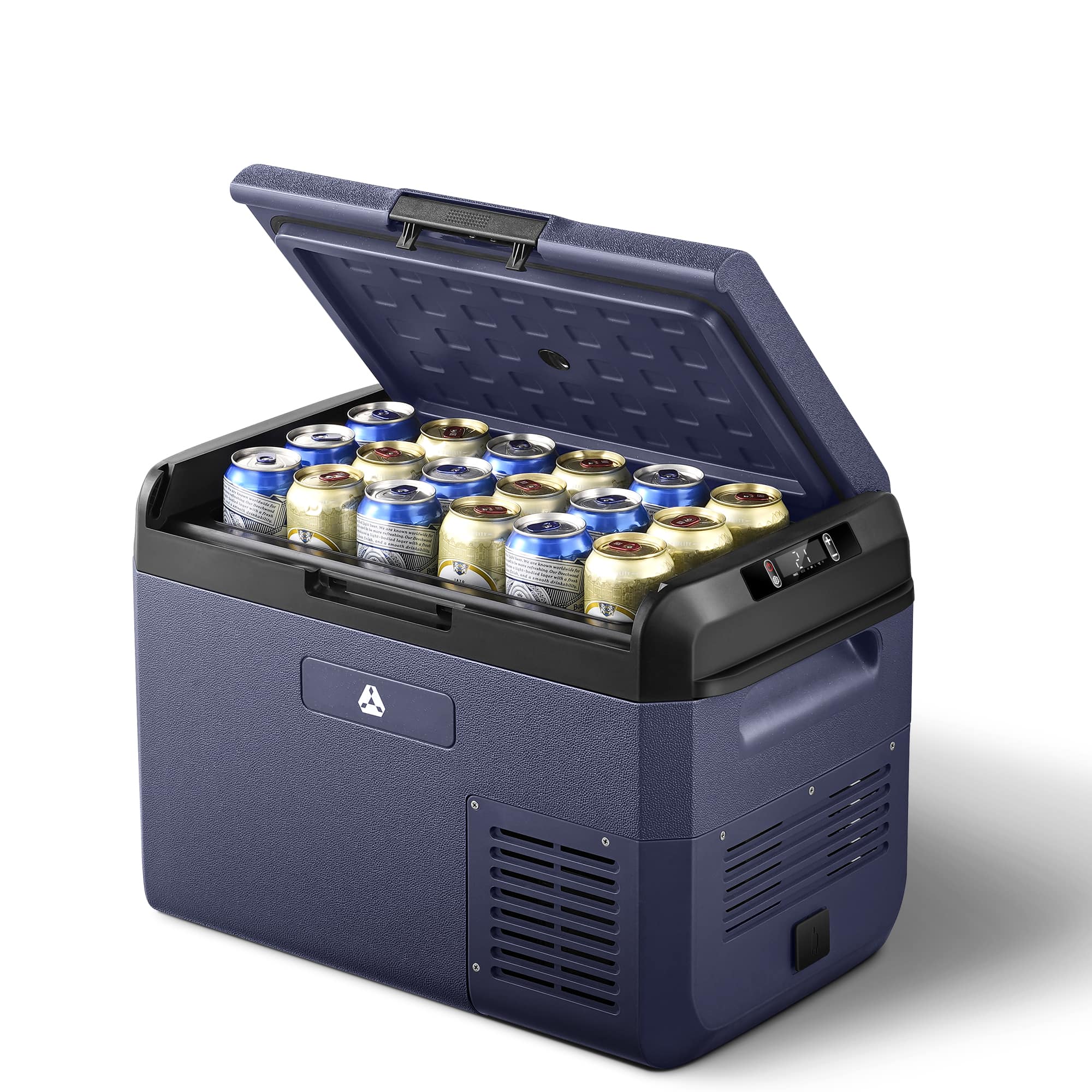 Bodega - 26QT Portable Car Fridge with LCD Display, IPX4 Waterproof mini Fridge, Car Refrigerator with ECO/MAX Dual Cooling Modes - Blue