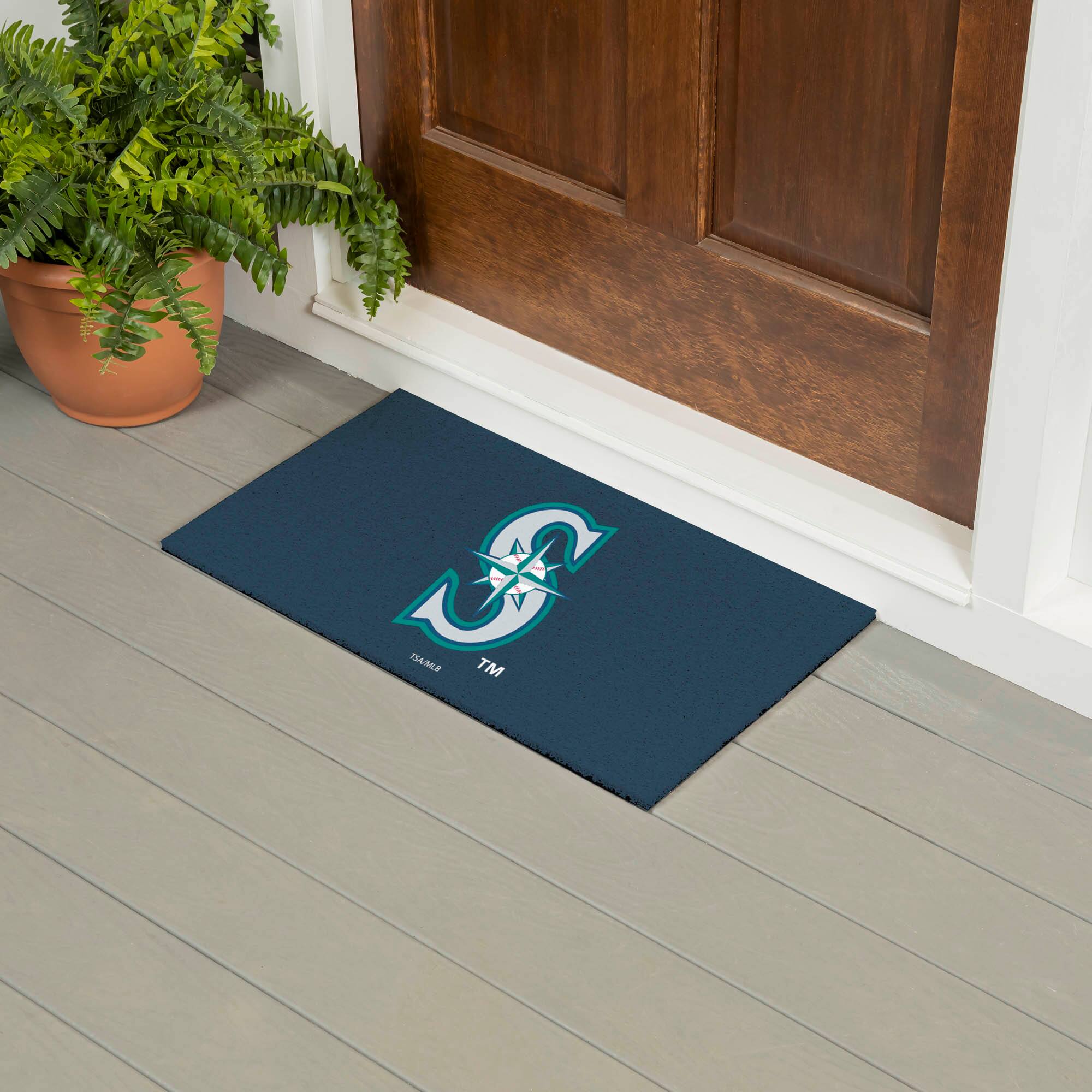 Alt View 1. Evergreen Enterprises - Seattle Mariners 28" x 16" Logo Indoor/Outdoor Trapper Mat - Multicolor.
