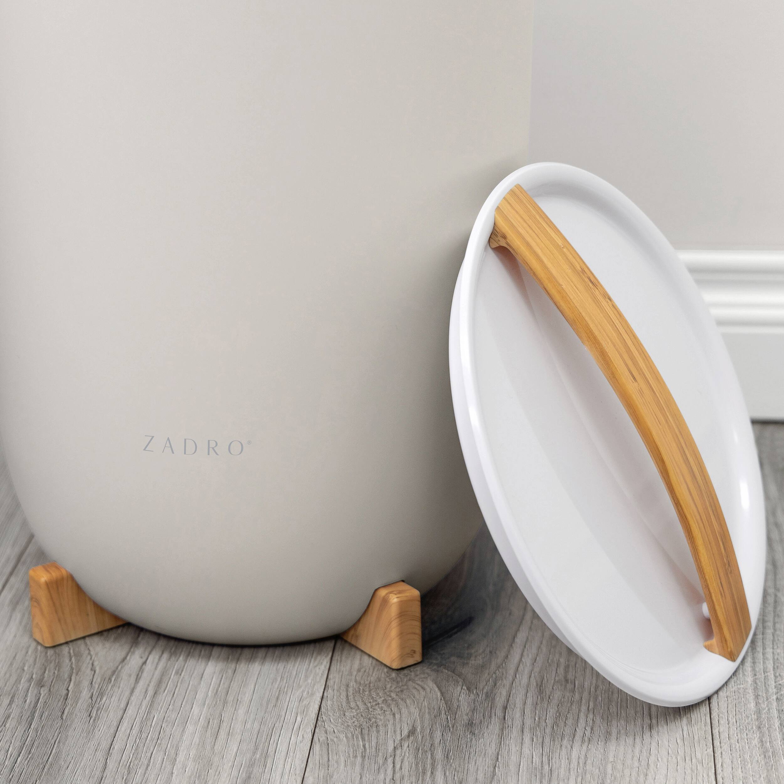 Angle. Zadro - Zadro 20-Liter Bucket Towel Warmer - Bamboo/Gray.