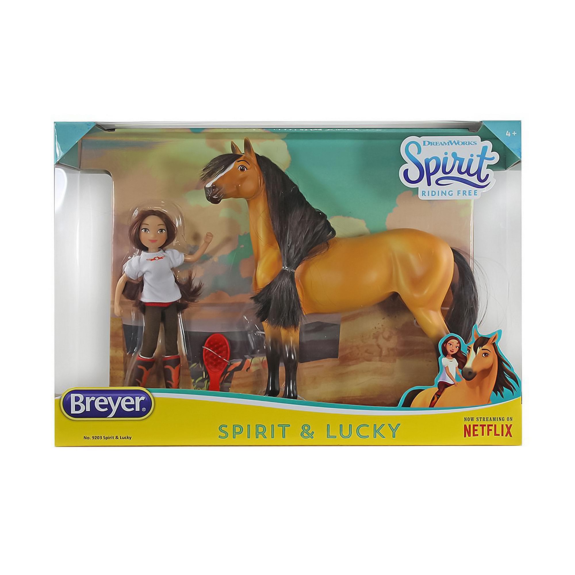 4+  
DREAMWORKS Spirit RIDING FREE  
Breyer.  
No.9201 Spirit & Lucky  
SPIRIT & LUCKY  
NOW STREAMING ON NETFLIX