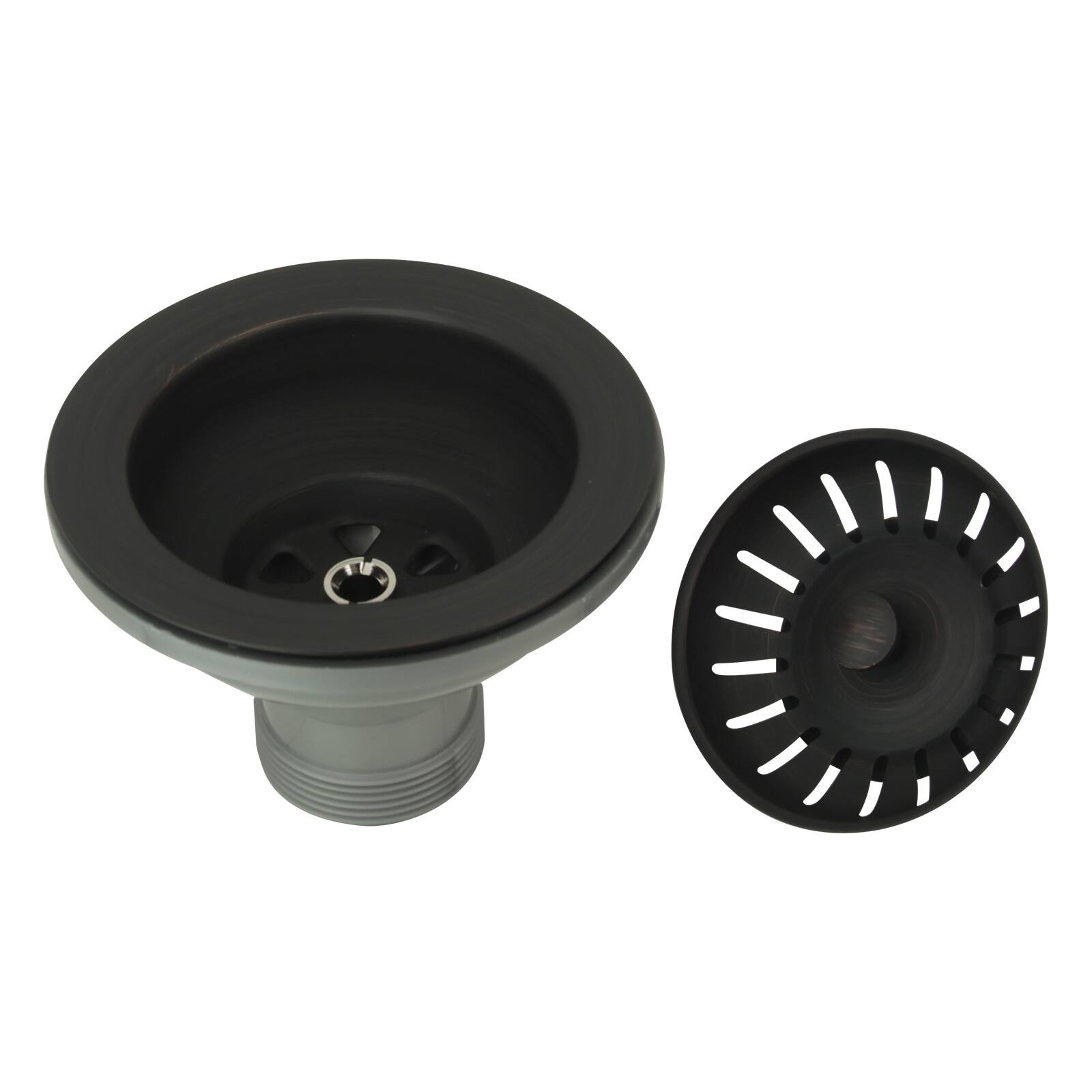 Angle. Akicon - Akicon Solid Brass Kitchen Sink Strainer with Basket for 3-1/2 in. Standard Strainer Drain in Oil Rubbed Bronze - Oil Rubbed Bronze.
