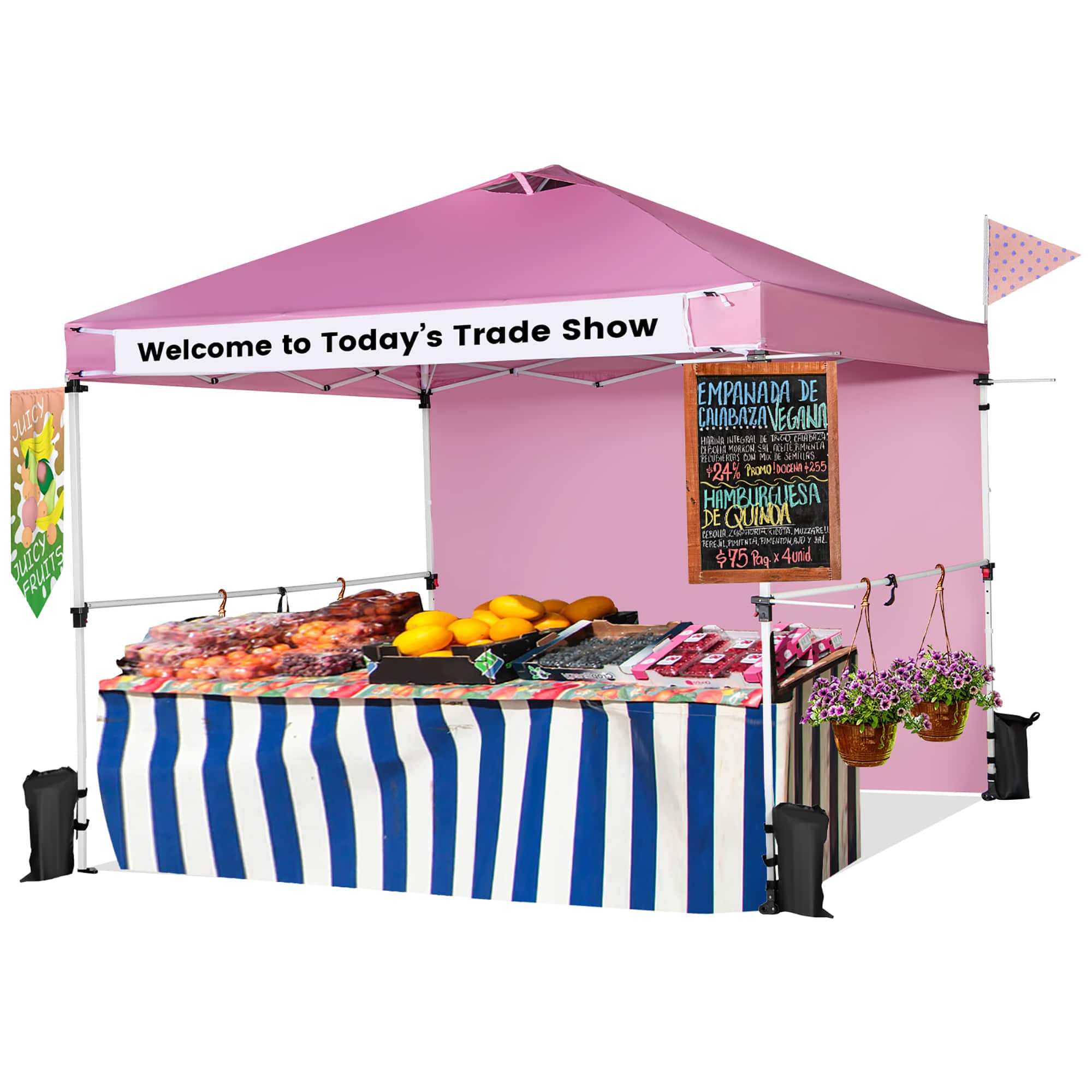 Costway - 10'x10'Commercial Pop-up Canopy Tent Sidewall Folding Market Patio - Pink price history on PriceWatchPro