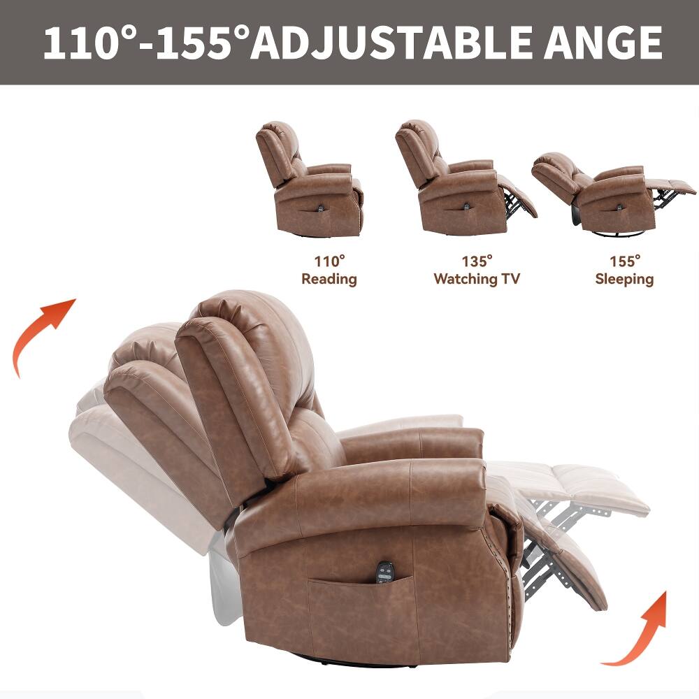 110°-155° ADJUSTABLE ANGLE

110° Reading
135° Watching TV
155° Sleeping