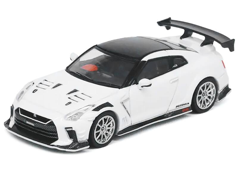 Alt View 1. Inno Models - Nissan GT-R (R35) "Top Secret" RHD White with Black Top "Tokyo Auto Salon 2021" 1/64 Diecast Model Car by Inno Models.