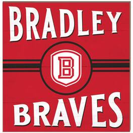 Jardine - Bradley Braves 10'' x 10'' Retro Team Sign - Red