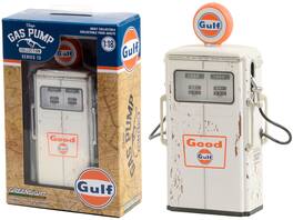 Greenlight - 1954 Tokheim 350 Twin Gas Pump "Good Gulf - Gulf Oil" (Weathered) "Vintage Gas Pumps" Series 13 1/18 - White