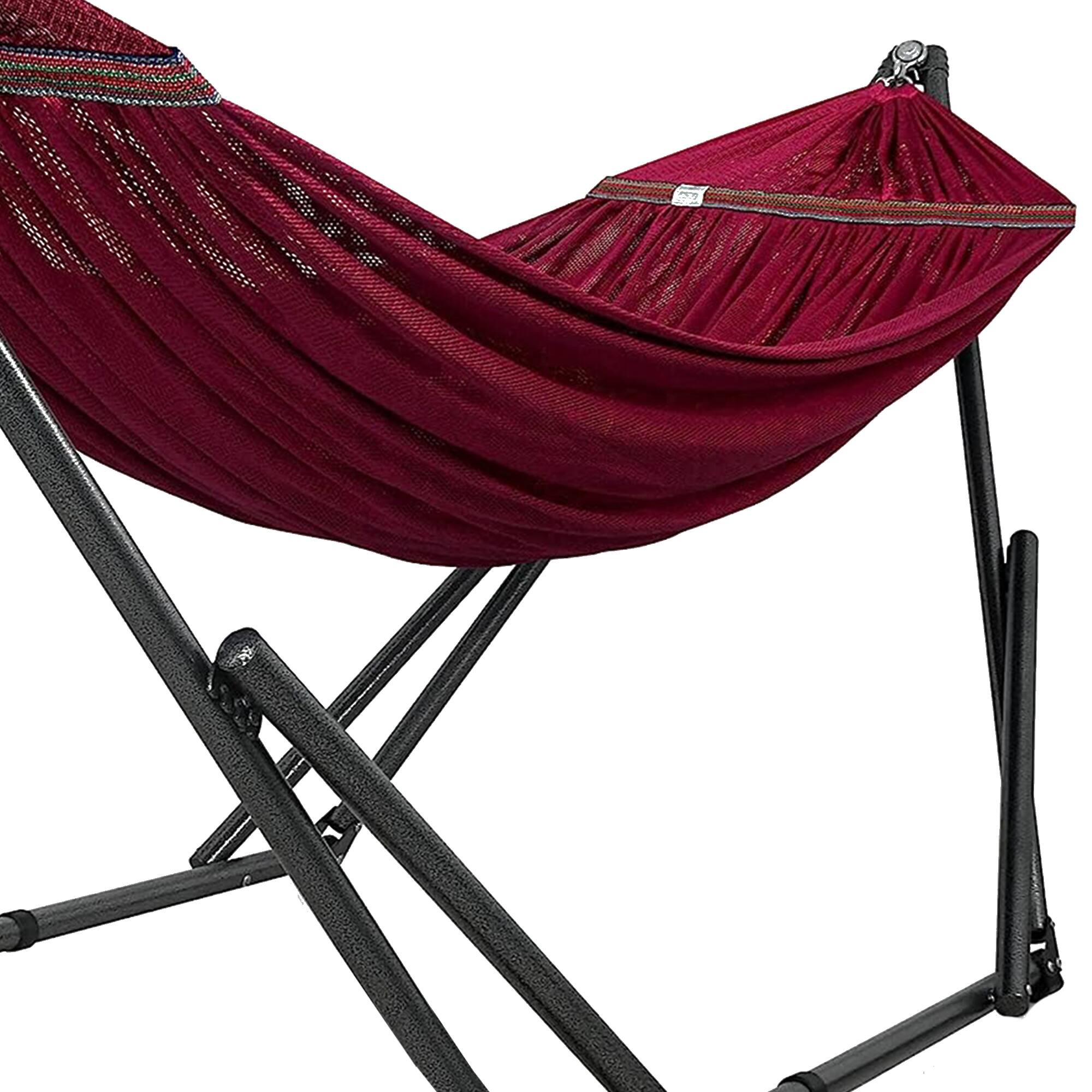 Alt View 4. Tranquillo - Tranquillo Universal 116" Double Hammock with Adjustable Stand and Bag, Red - 04. Uni Red.