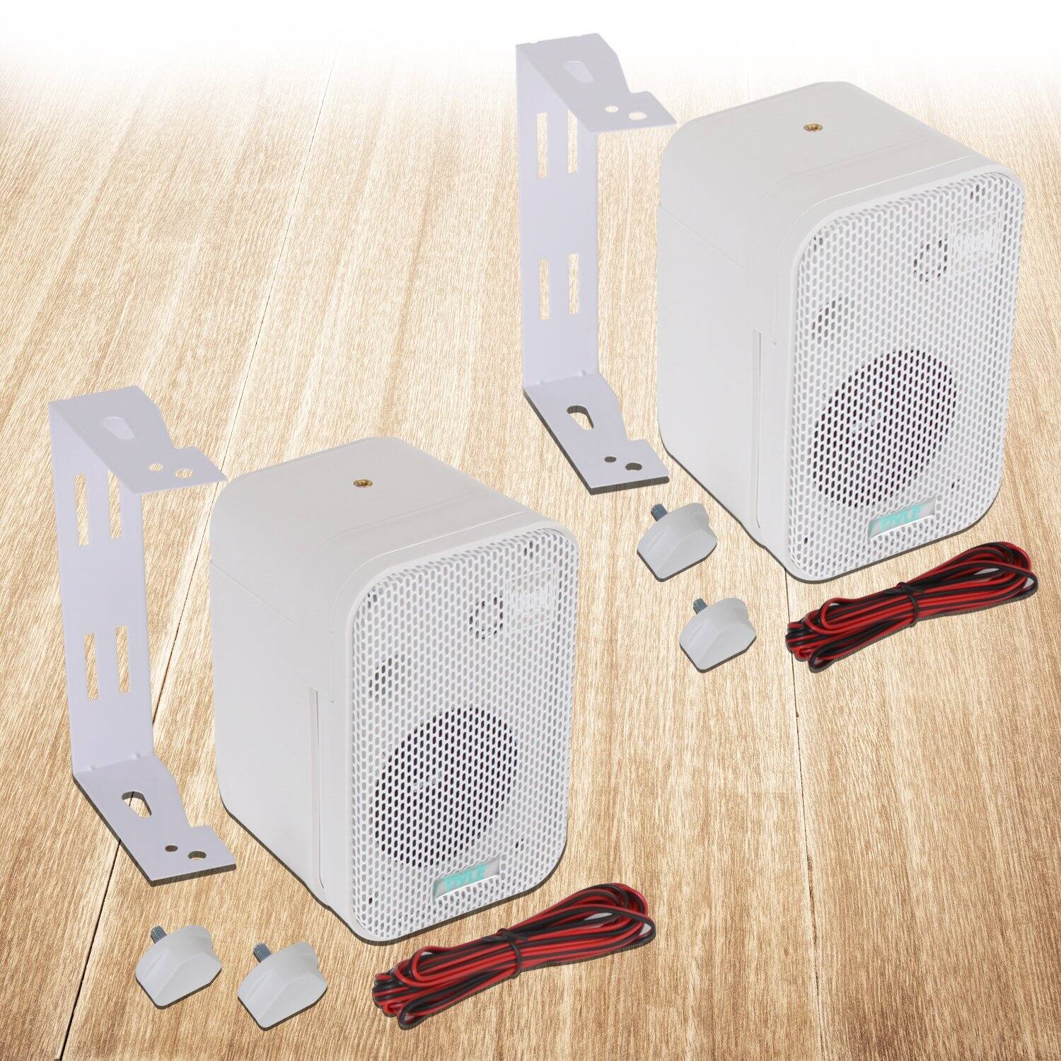 Back. Pyle - Pyle PDWR30W 3.5" 300 Watt Max Indoor/Outdoor Waterproof Speakers (White, Pair) - White.