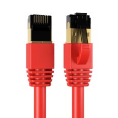 Front. Cables Direct Online - Cat8 Ethernet Cable 7FT, 40Gbps High-Speed RJ45 Shielded Copper Cord for Router, PC & Gaming - Red.