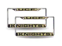 Rico Industries - Central Florida Knights Chrome Metal (Set of 2) Laser Cut License Plate Frames UCF - Multi
