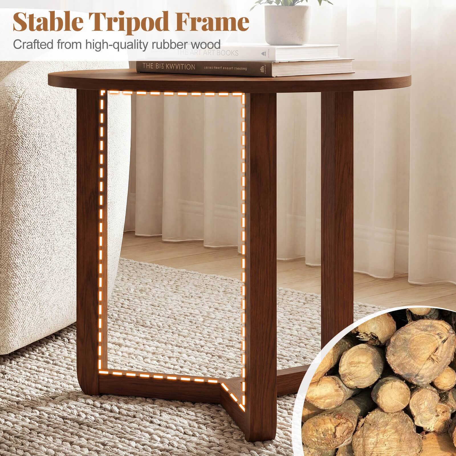 Stable Tripod Frame  
Crafted from high-quality rubber wood