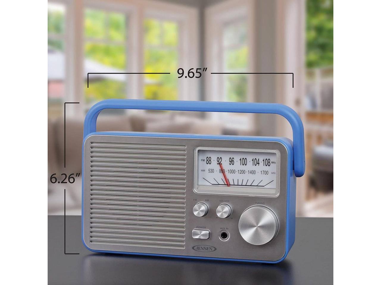 9.65" 6.26" FM 88 92 96 100 104 108 M AM 530 8 1 1000-1200-1400 1000 200 1400 1700  FN AN VOLUME TUNING POWER AOE  JENSEN
