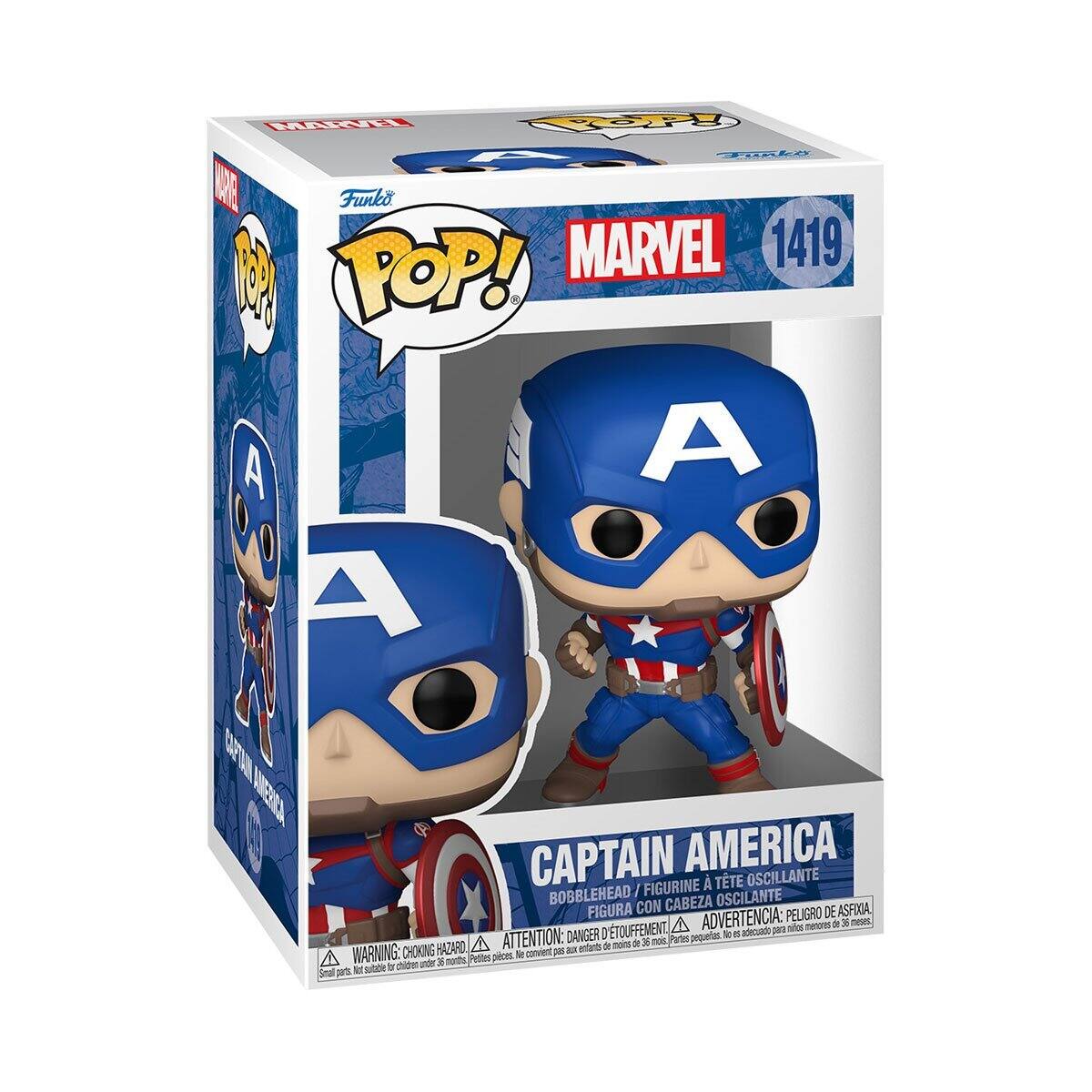 Wel aaCn AE Funko MARVEL 1419 1 POP! A A A CAO 1 UER CAPTAIN AMERICA FIGURINE TTE OSCILANTE BOBBLEHEAD / OSCILANTE FIGURA CON CABEZA DE ASFIA ADVERTENCIA: PELIGRO nepes, A sinon maerones SE 3 ATTENTION: DANGER J TOUFFEMENT Pates pequaeres 1 d adetuado D01 A de noir x noc WARNING: CHOKING HAZARD - a anterts A Petltes pioes - ne de 3 nurts N subbe - Snal ses