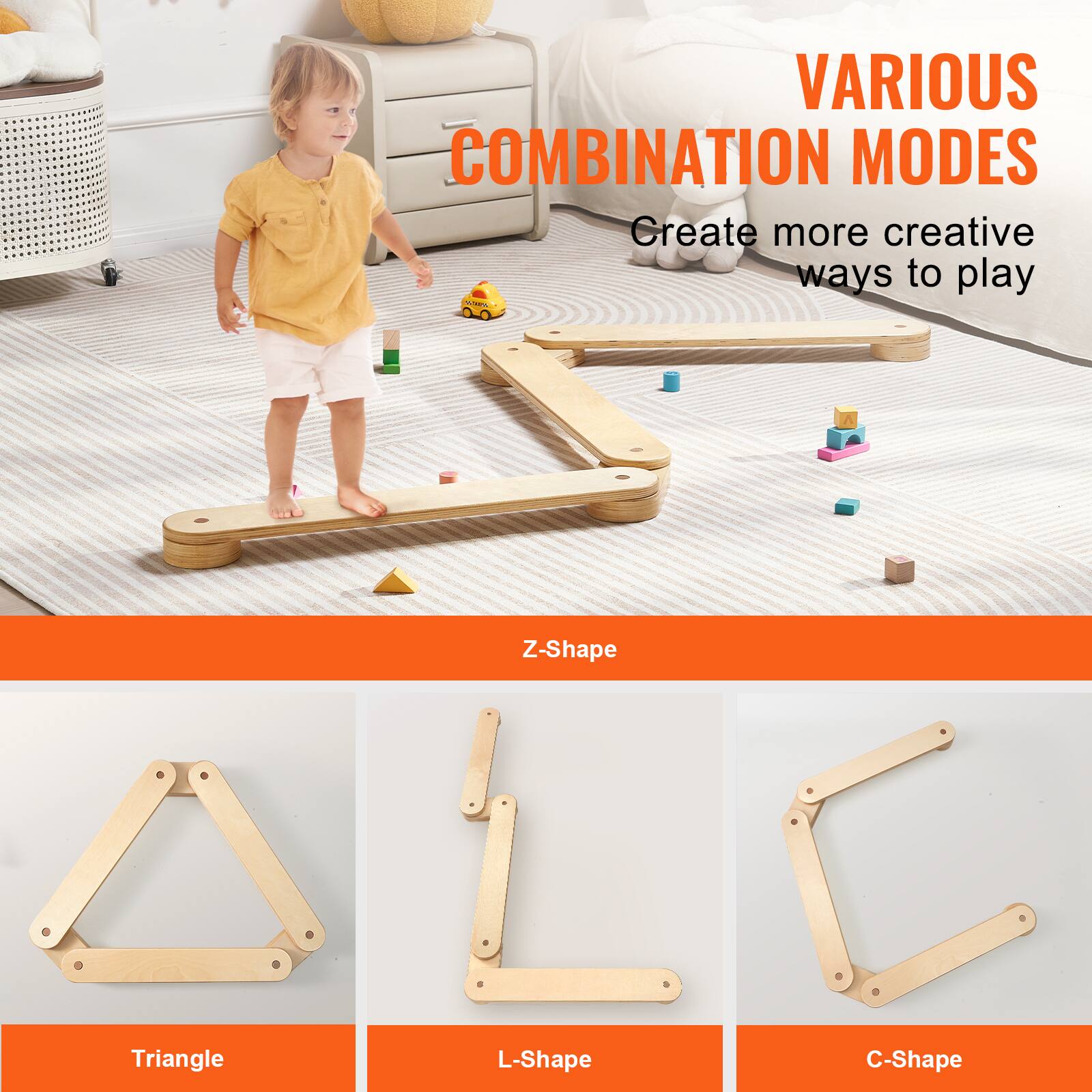 VARIOUS COMBINATION MODES  
Create more creative ways to play  

Z-Shape  
Triangle  
L-Shape  
C-Shape