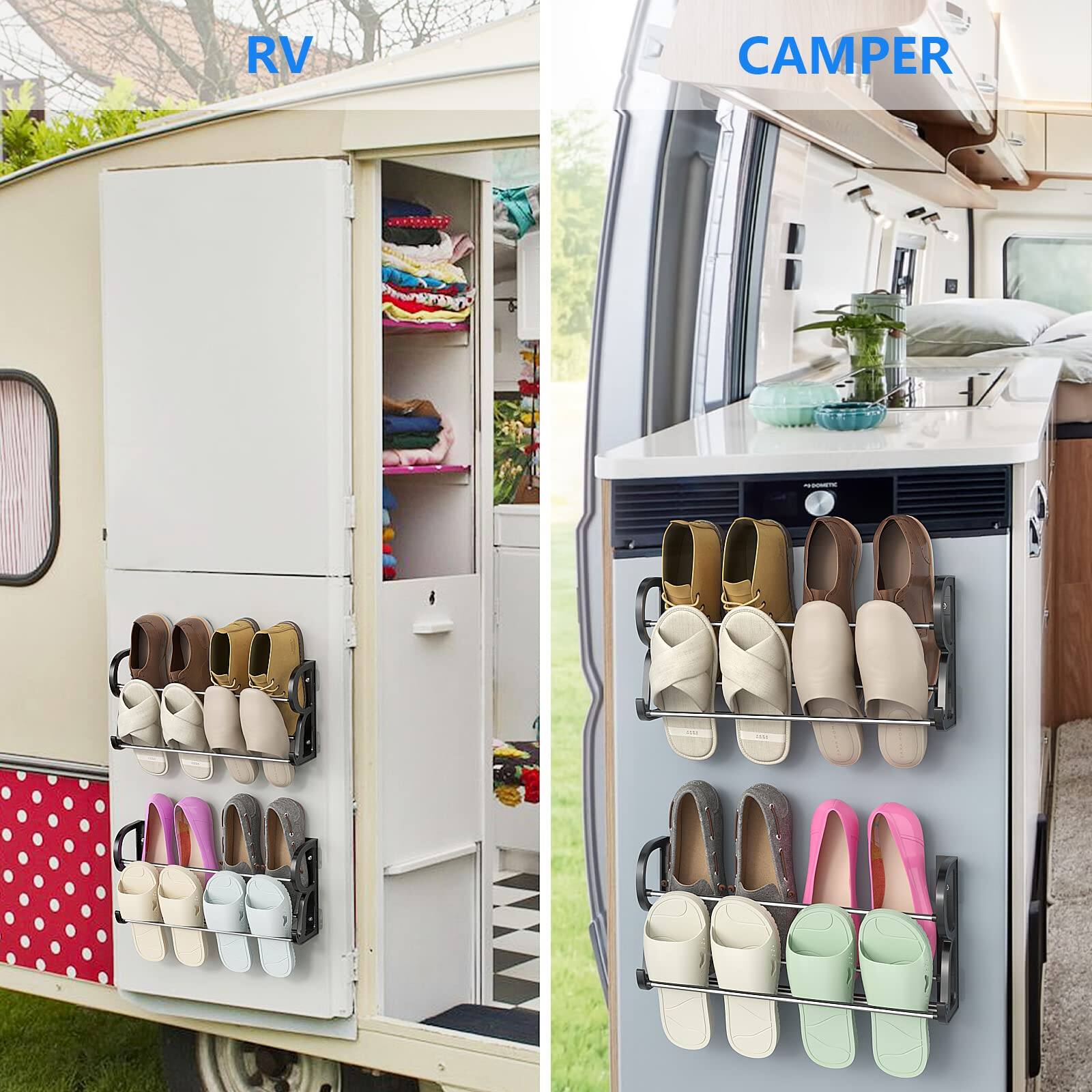Dazzling Pops Hanging Shoe Rack 2 Pack, Wall Mount Shoe Rack with ...