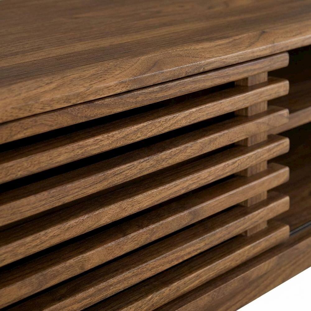 Alt View 1. FurniFact - Wooden brown TV stand with 48-inch width and sleek design - Brown.