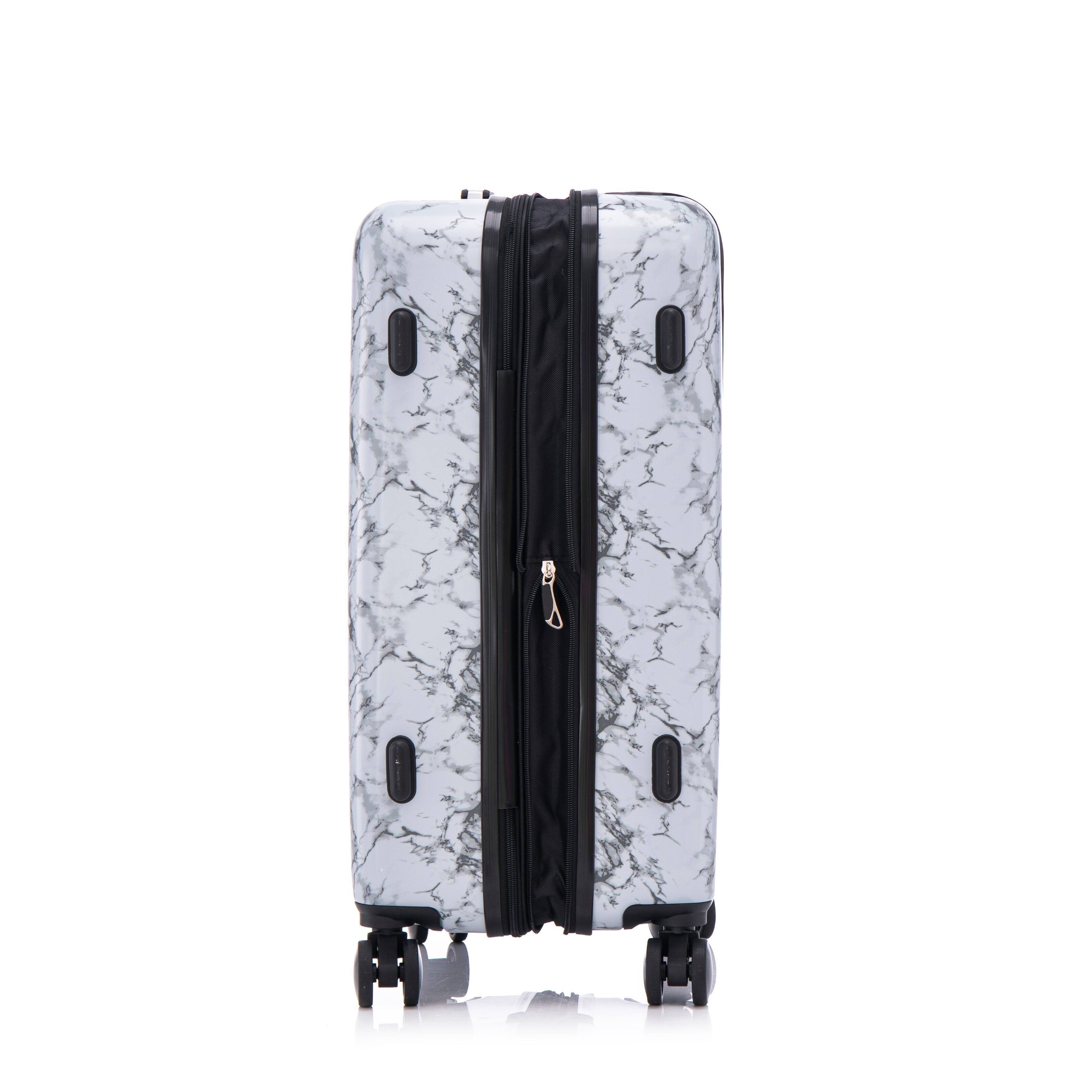 Alt View 1. LOVMOR - Lovmor 3-Piece Luggage Set 20/24/28" - White+gray.