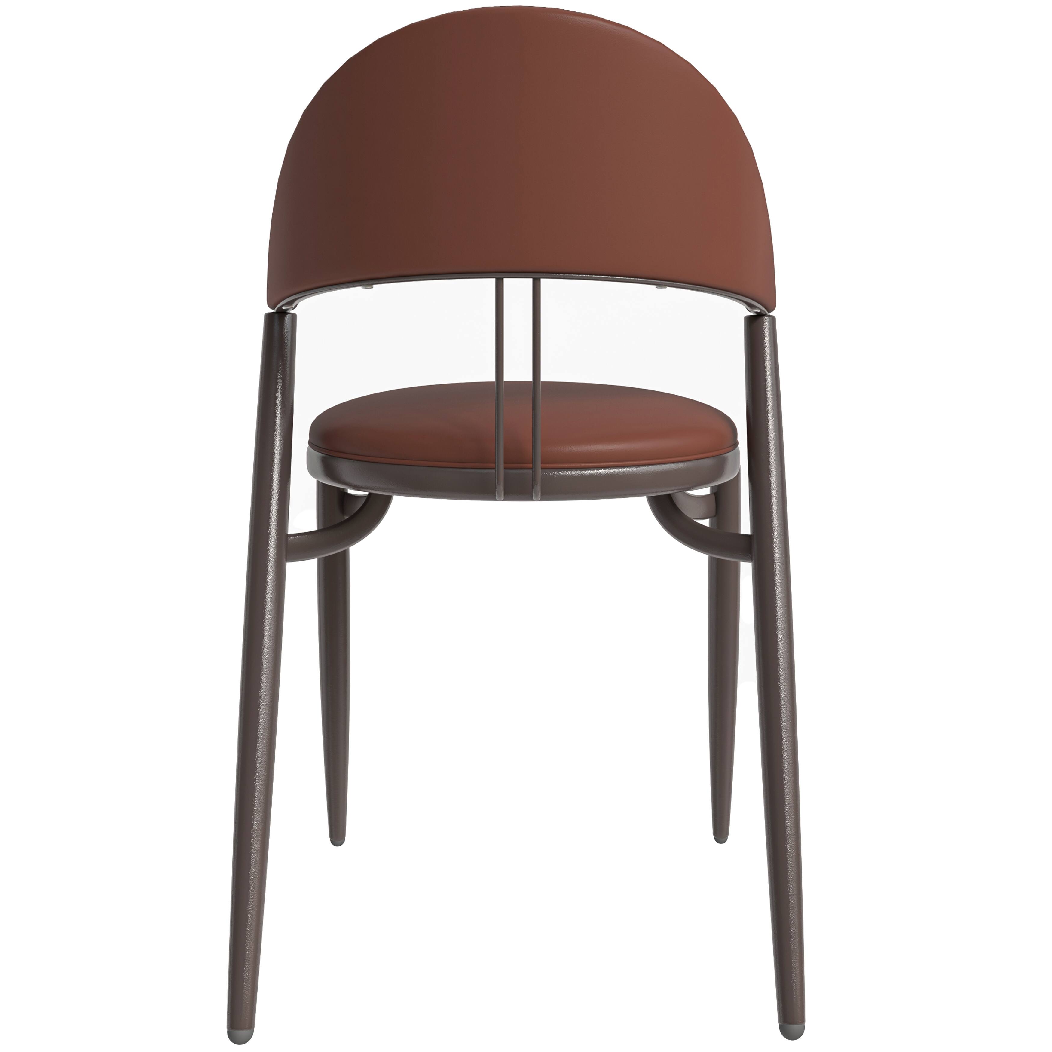 Alt View 3. LeisureMod - Venice 2-PCS Upholstered Leather Accent Chair for Dining Room & Kitchen - Dark Brown.