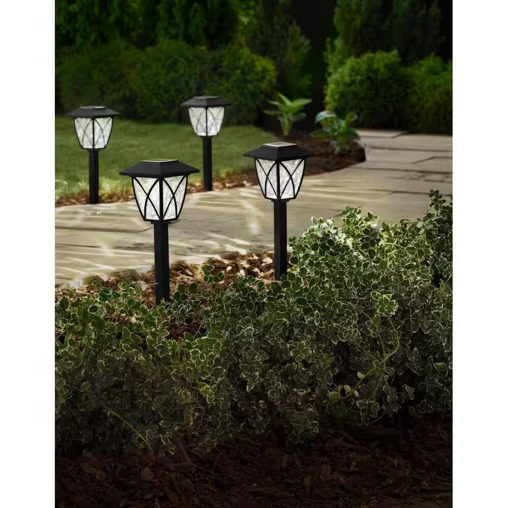 Alt View 1. Hivvago - 4-Pack - Black Outdoor Solar Light Set - Weather-Resistant Path Yard Lighting - Black.