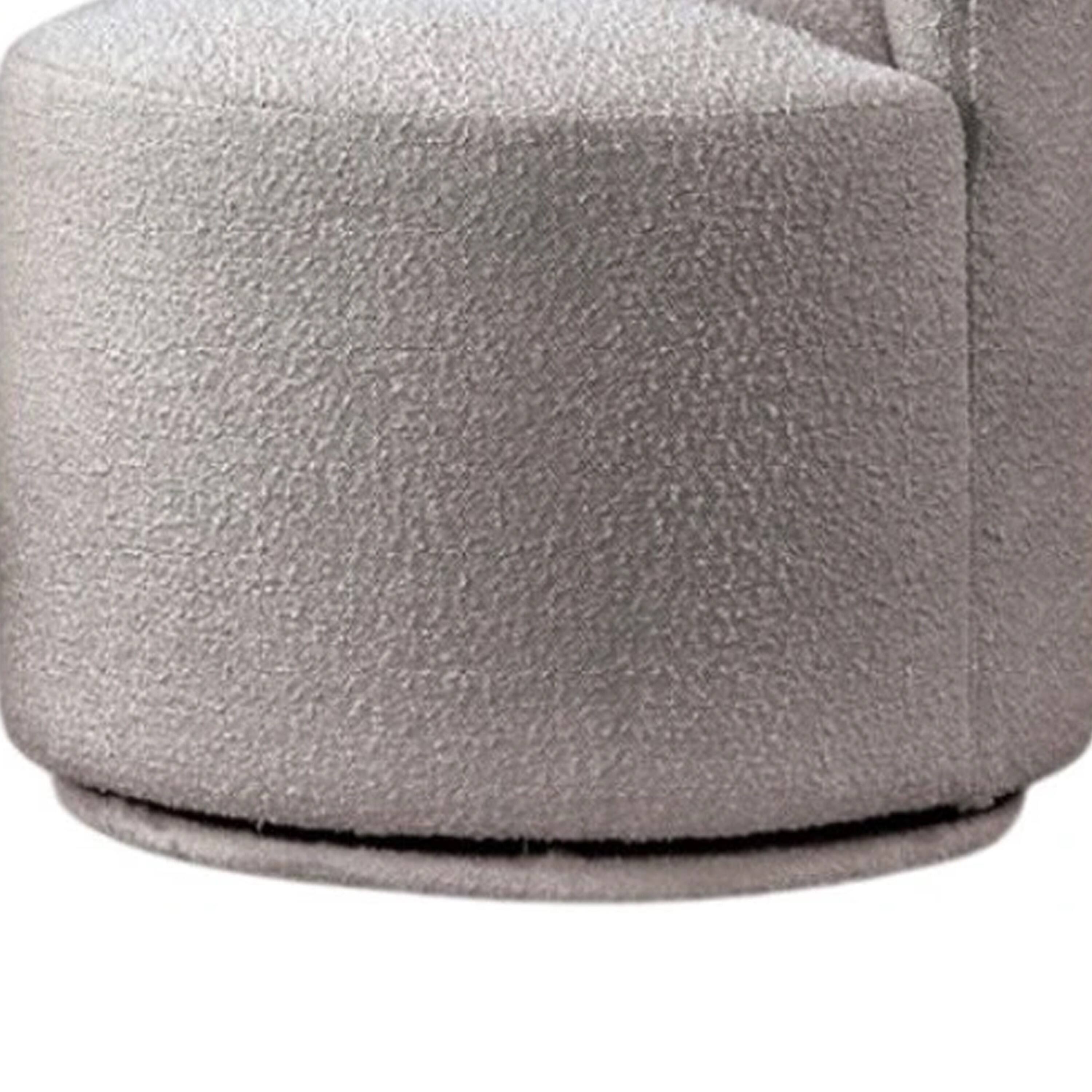 Alt View 3. Manhattan Lane - Ager Side Dining Swivel Chair, Curved Barrel Style, Gray Boucle Chenille - Light Gray.
