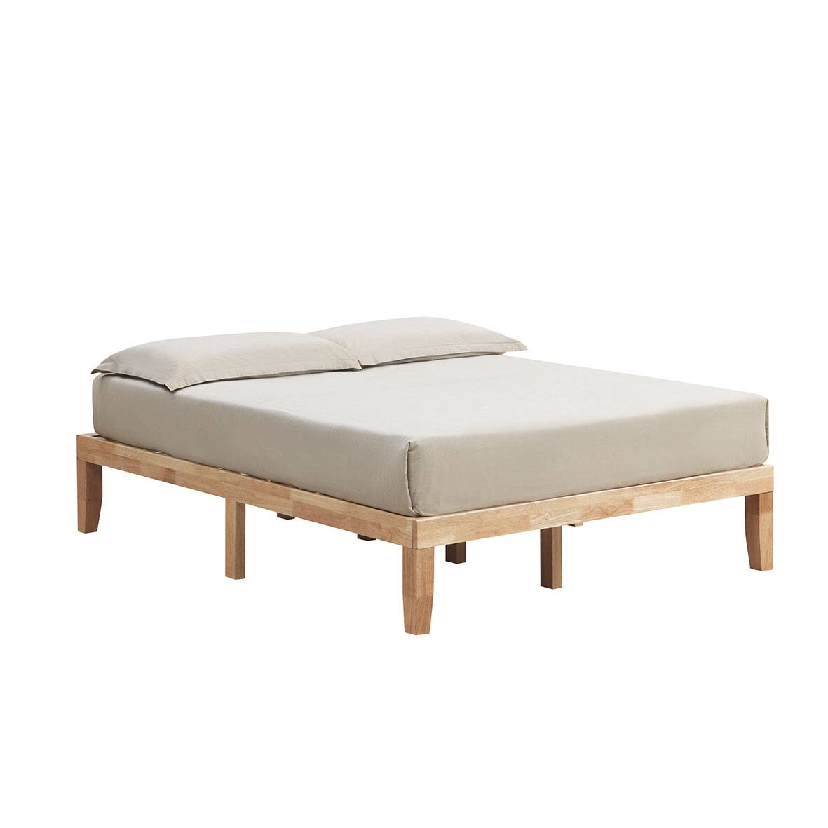 Alt View 5. Gymax - Gymax 14'' Queen Size Wooden Platform Bed Frame w/ Strong Slat Support Natural - Natural.