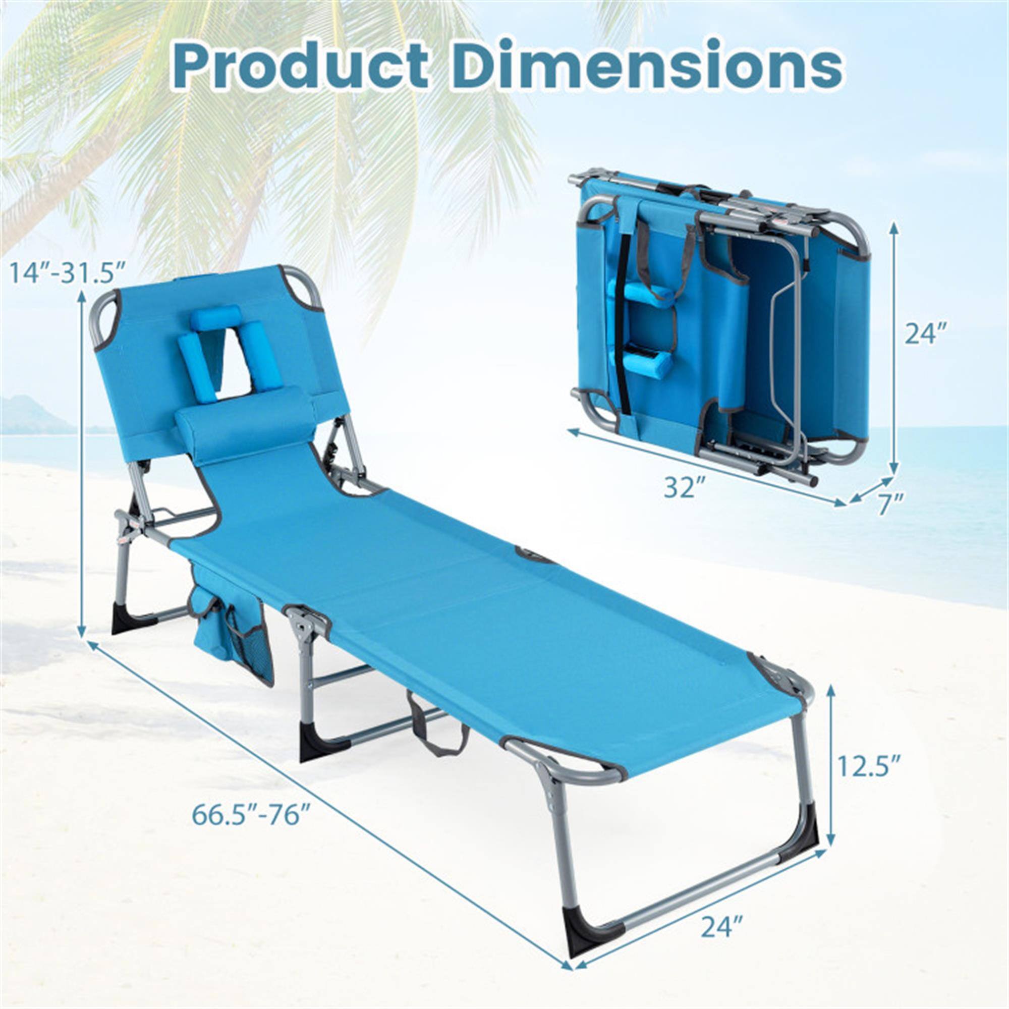 Product Dimensions:  
14"-31.5"  
24"  
32"  
7"  
66.5"-76"  
12.5"  
24"