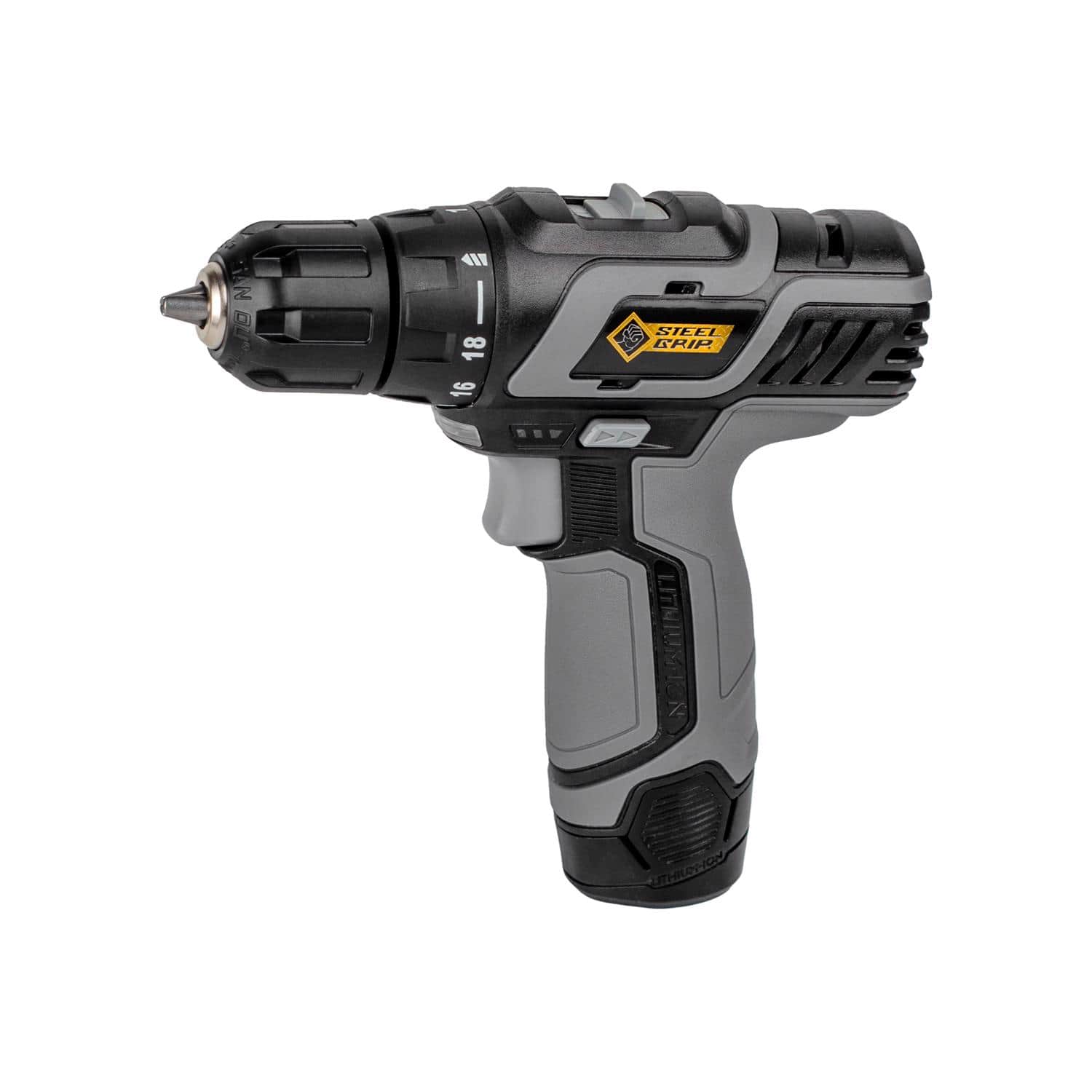 Steel Grip - 12V 3/8 in. Brushed Cordless Compact Drill Kit (Battery)