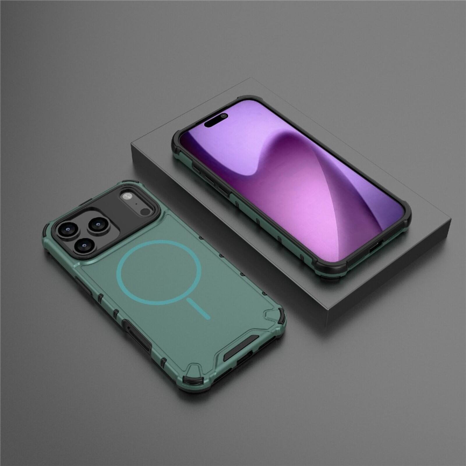 Alt View 9. UUCOVER - Magnetic Case for Apple iPhone 18 Pro Max, Compatible with MagSafe, Shockproof Drop-proof Slim Heat Dissipation Cover - Darkgreen.