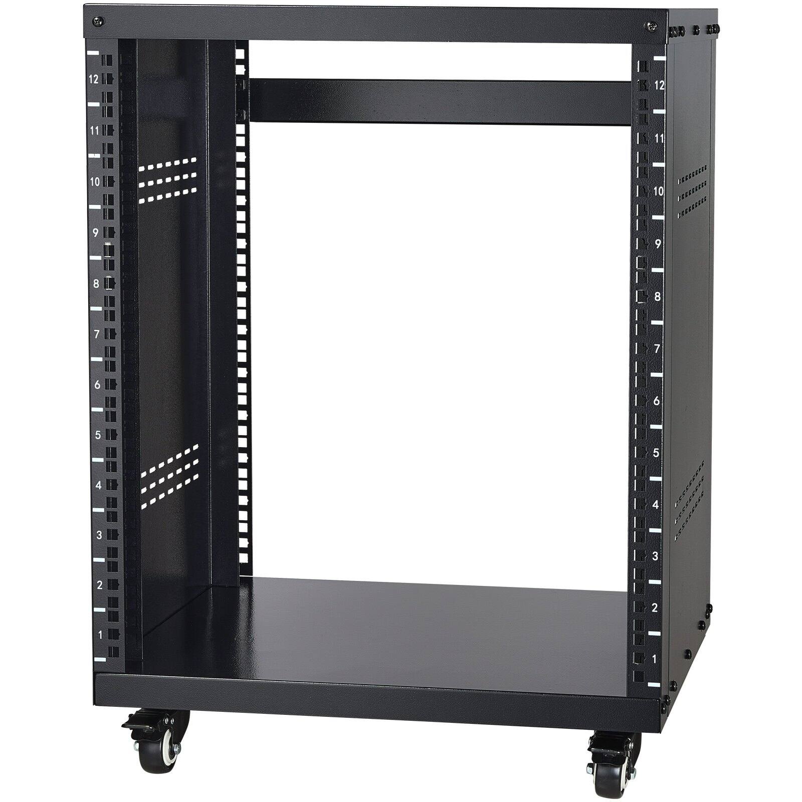 Alt View 8. Glintex - 12U Rack Case, 300 lbs Capacity AV Network Studio Rack with Lockable Wheels and Vent Design for 19" Equipment.