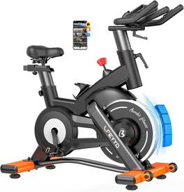 Pooboo - Indoor Commercial Exercise Bike Fitness Bike Stationary Bike Cardio Workout Bike - Orange
