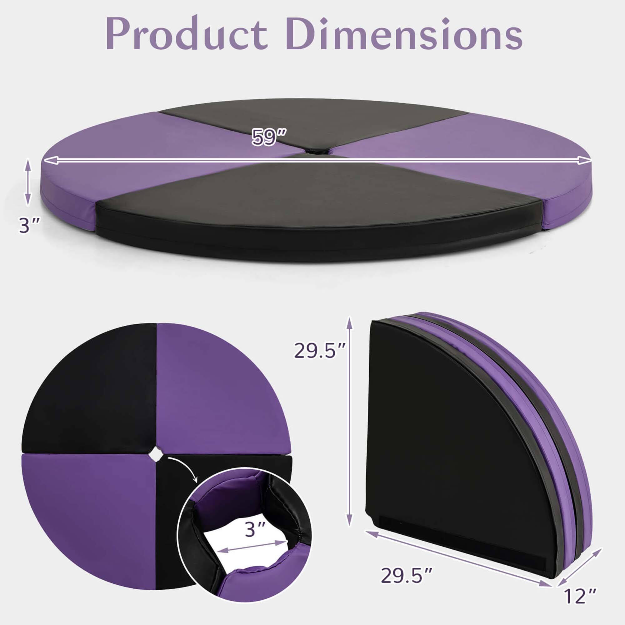Product Dimensions

- Length: 59"
- Height: 3"
- Diameter: 29.5"
- Depth: 12"
- Pocket Depth: 3"