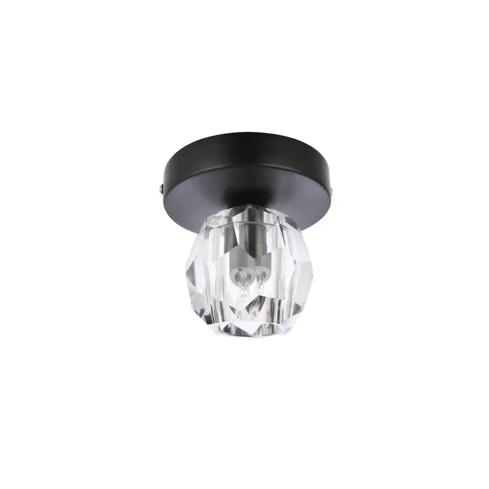 Alt View 4. Elegant Lighting - Eren 1 light black flush mount - Black.