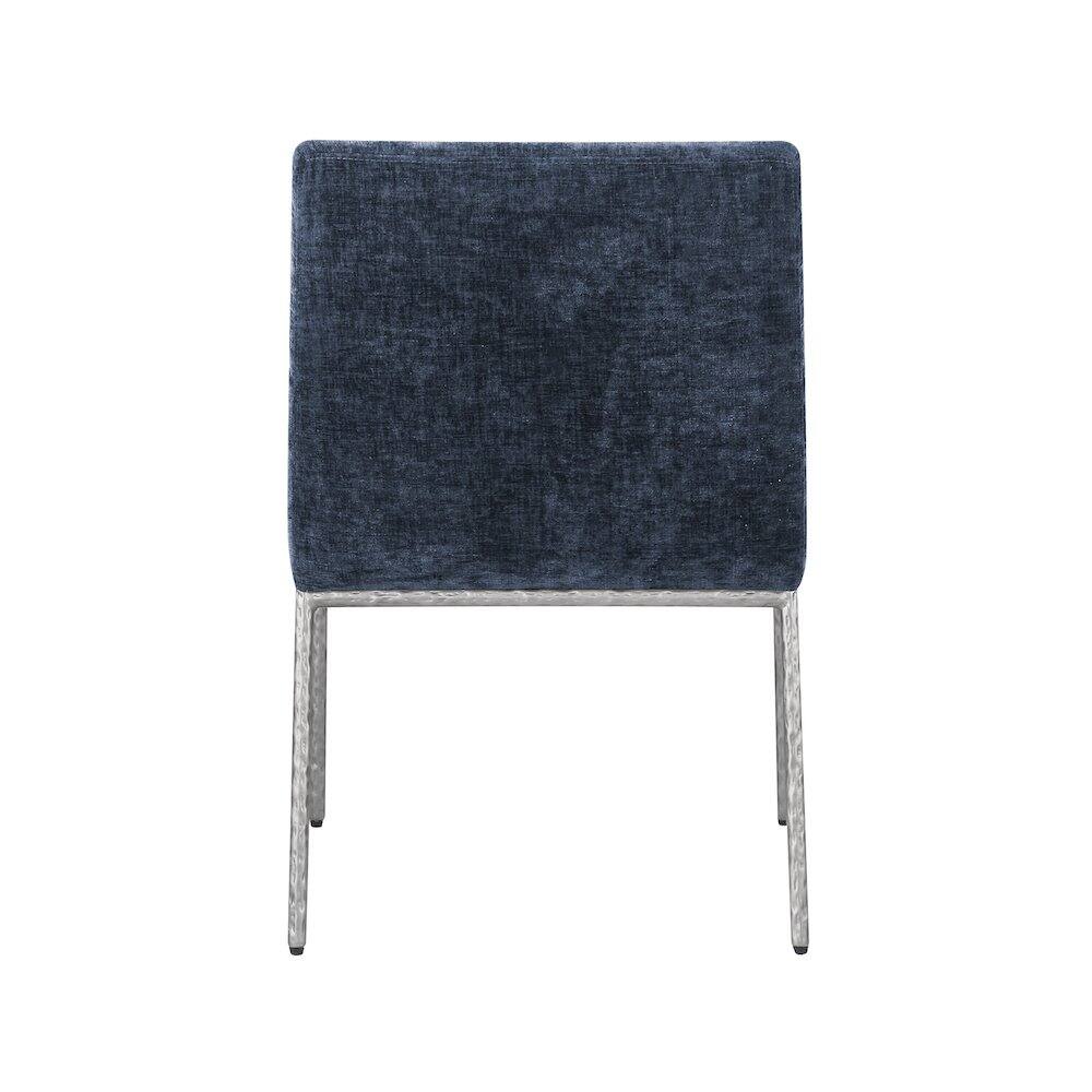 Alt View 4. Meridian Furniture - Reeves Navy Chenille Fabric Dining Chair, Set of 2 - Blue.