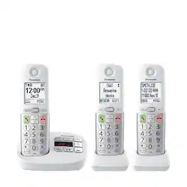 Panasonic - Easy-to-Use Cordless Phone with Flashlight and Quick-Touch Dialing - KX-TGU4 Series - White