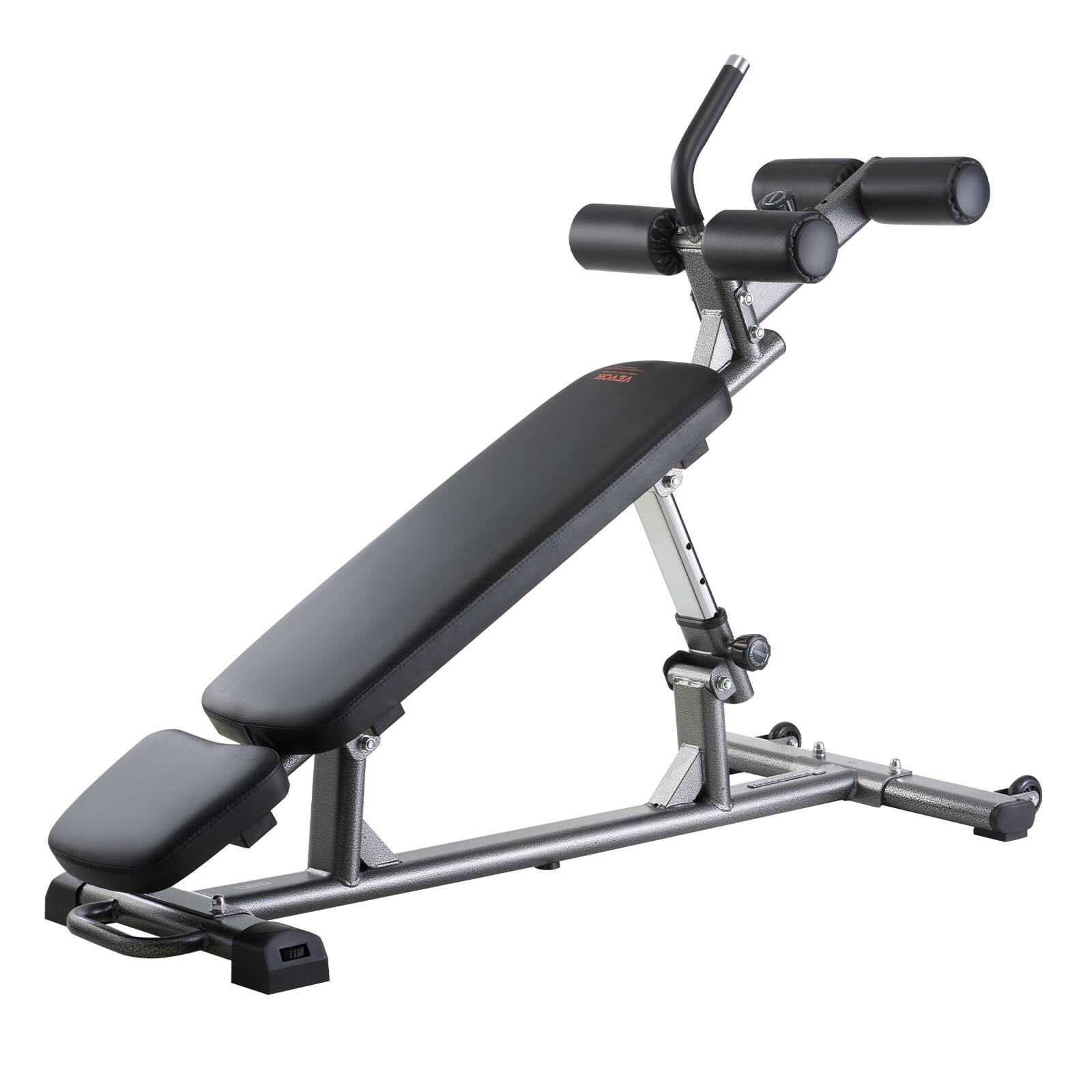 Alt View 5. VEVOR - Sit Up Bench, Decline Ab Bench with Reverse Crunch Handle, with 4 Adjustable Height Settings, Heavy Duty Steel - Black.