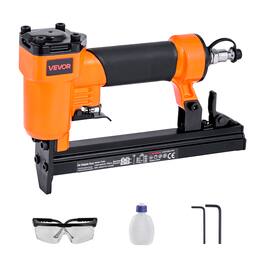 VEVOR - Pneumatic Staple Gun, 22 Gauge Pneumatic Upholstery Stapler for 71 Series Fine Wire Staples 3/8-inch Crown 5/32"-5/8" - Black;Orange