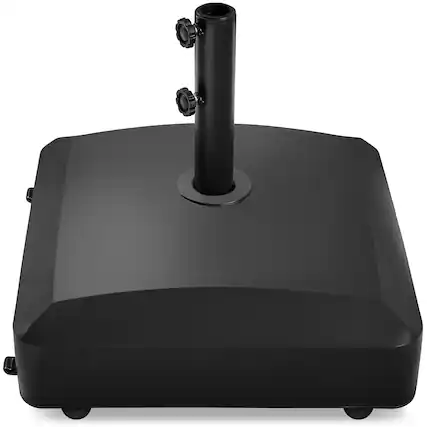 Front. Best Choice Products - Best Choice Products Fillable Mobile Umbrella Base Heavy Duty Market Stand w/ 4 Wheels, 2 Locks, 123lb Capacity - Black - Black.